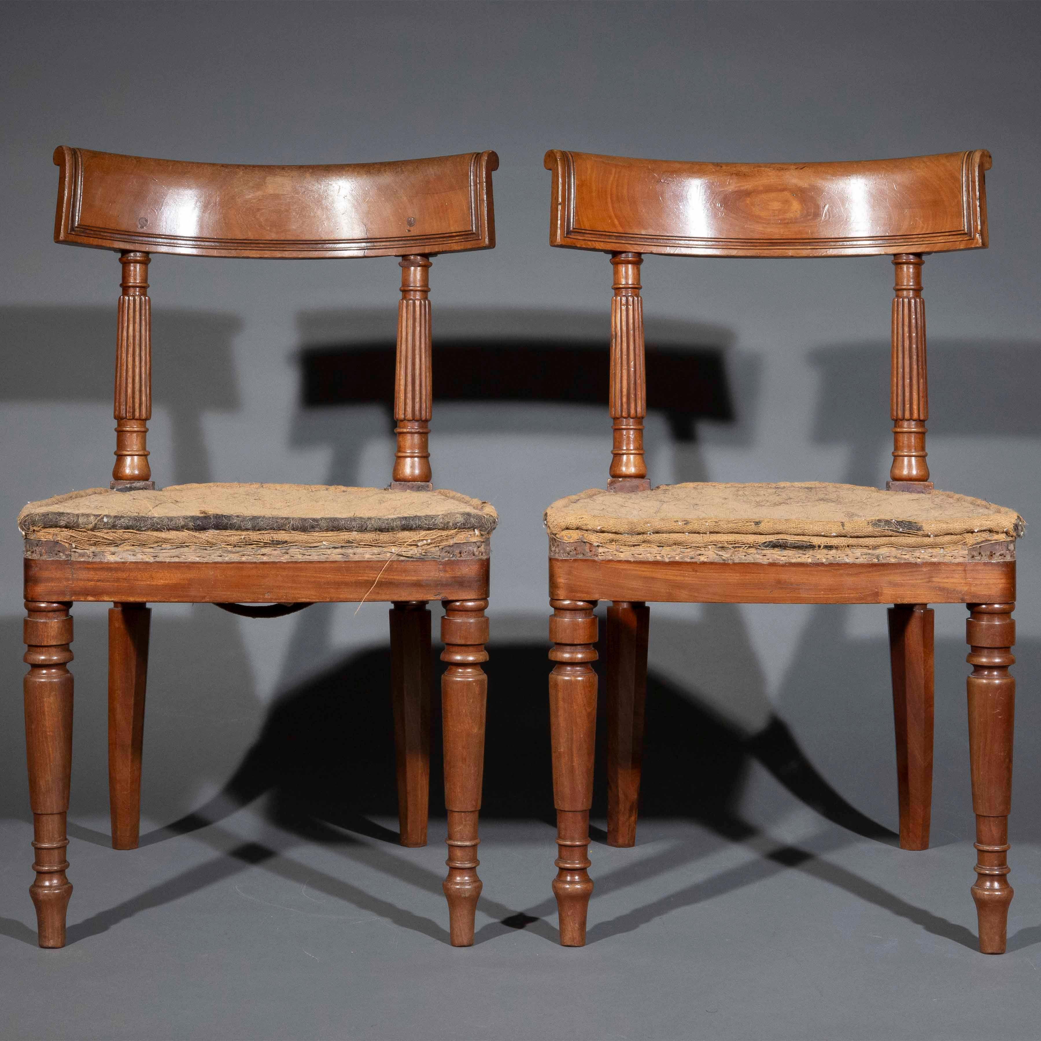 Hand-Carved Pair of Regency Chairs, attributed to George Bullock For Sale