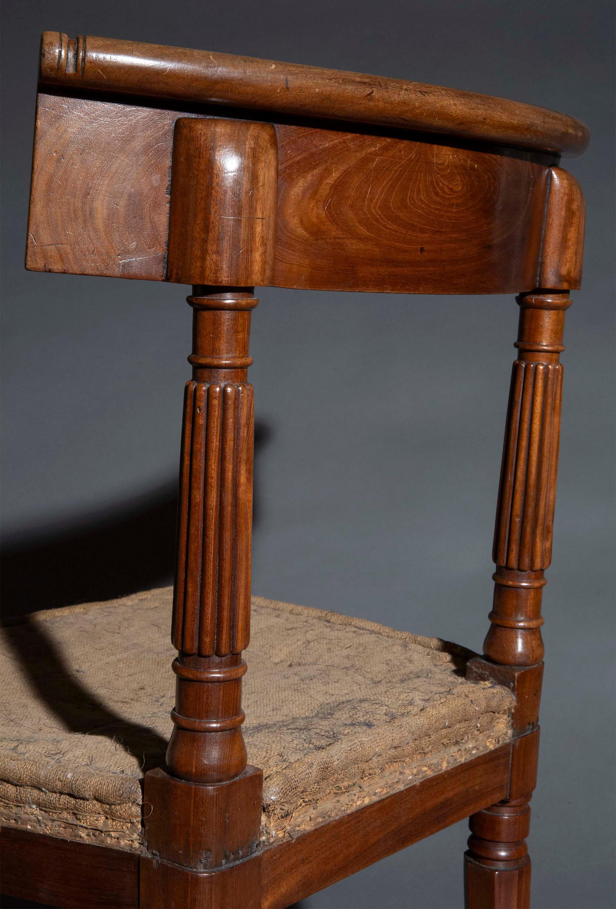 Hardwood Pair of Regency Chairs, attributed to George Bullock For Sale