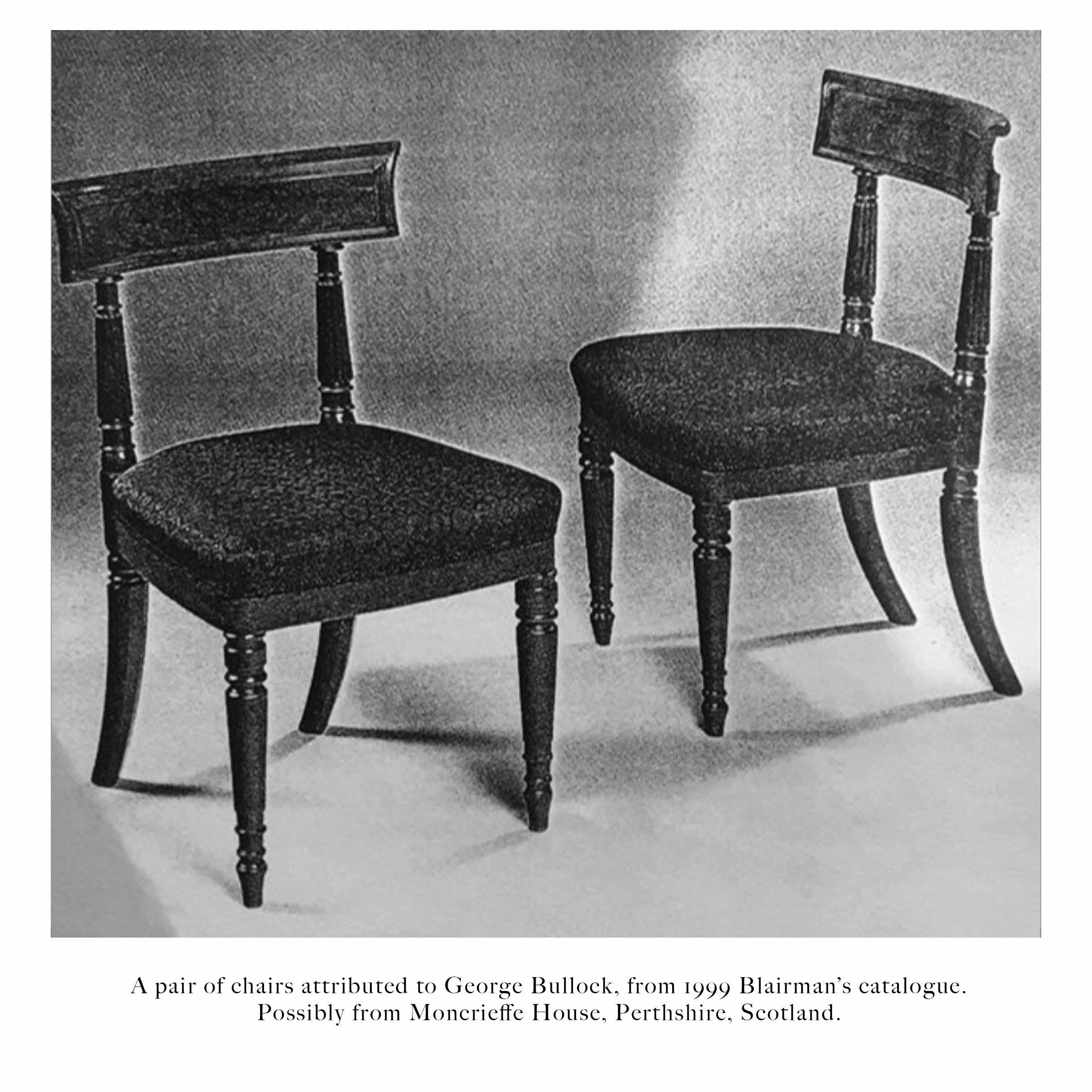 Paire de chaises Regency, attribuée à George Bullock en vente 1