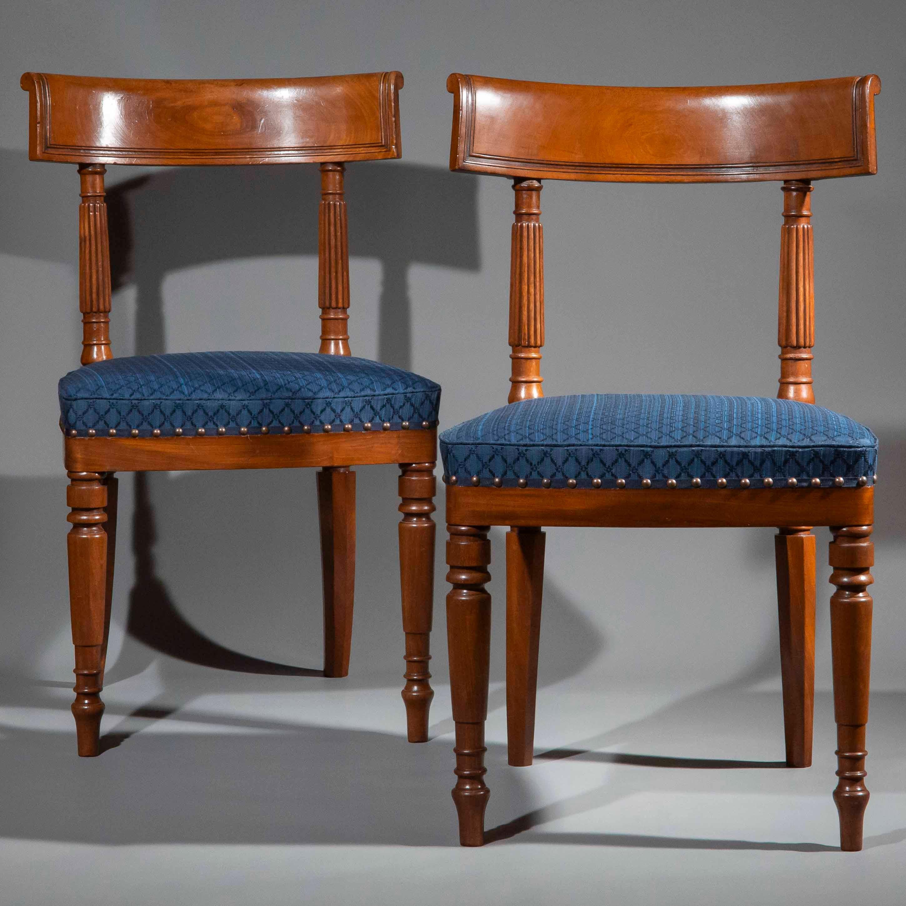 XIX secolo Coppia di sedie Regency, attribuite a George Bullock