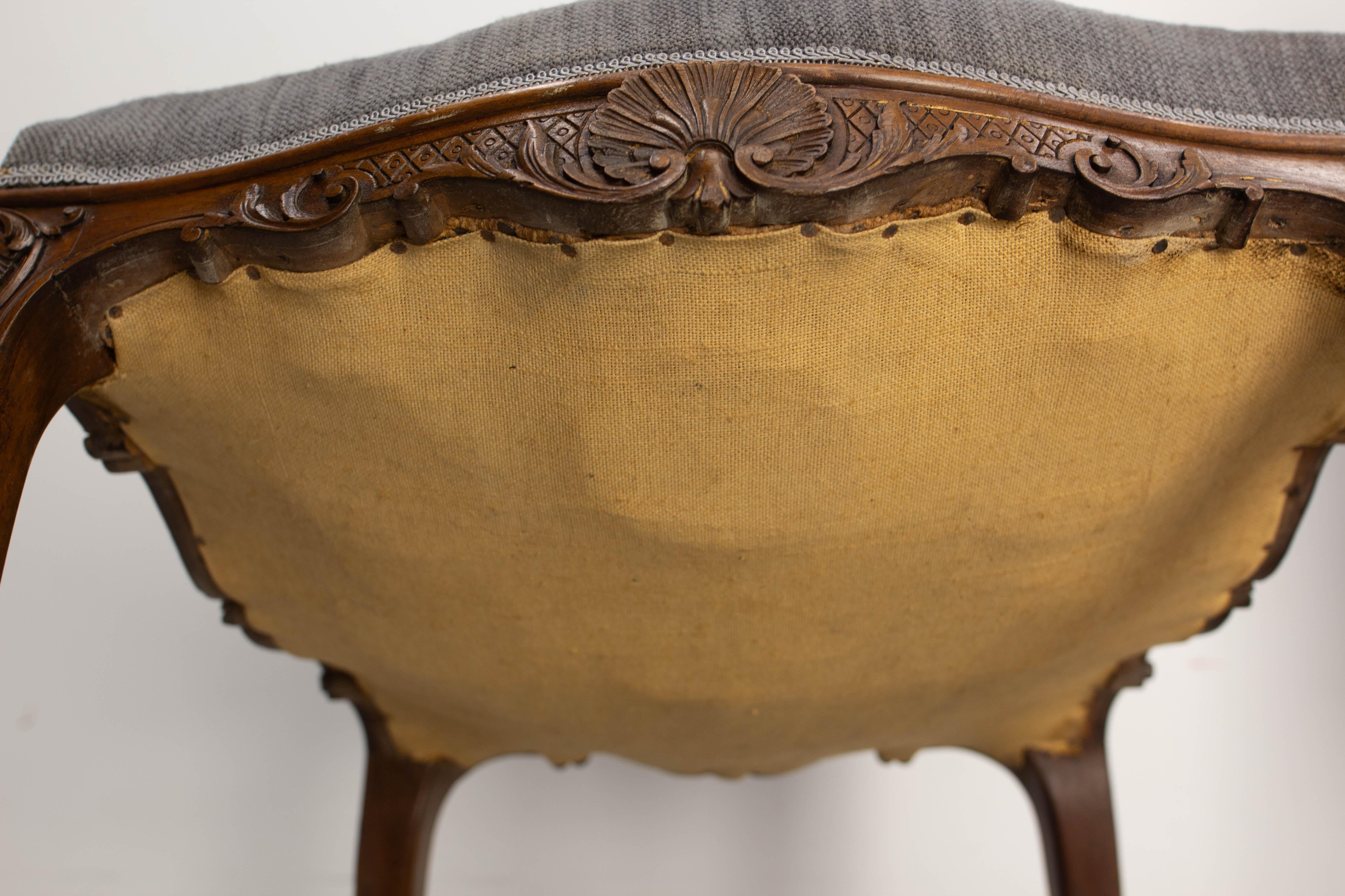 Pair of Regency Chairs or Fauteuils to be Re-Upholstered Midcentury For Sale 4
