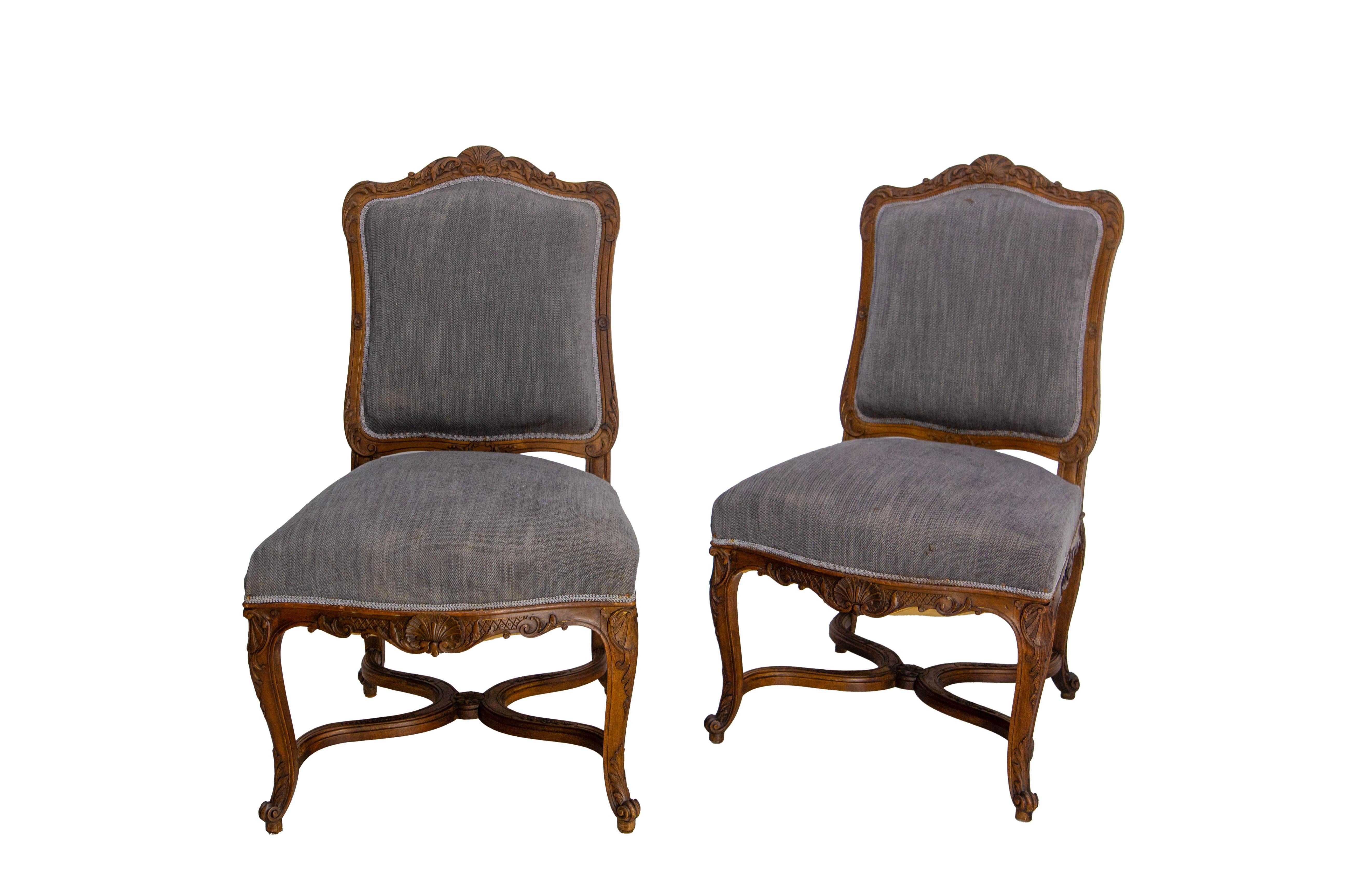 Pair of Regency Chairs or Fauteuils to be Re-Upholstered Midcentury For Sale 5