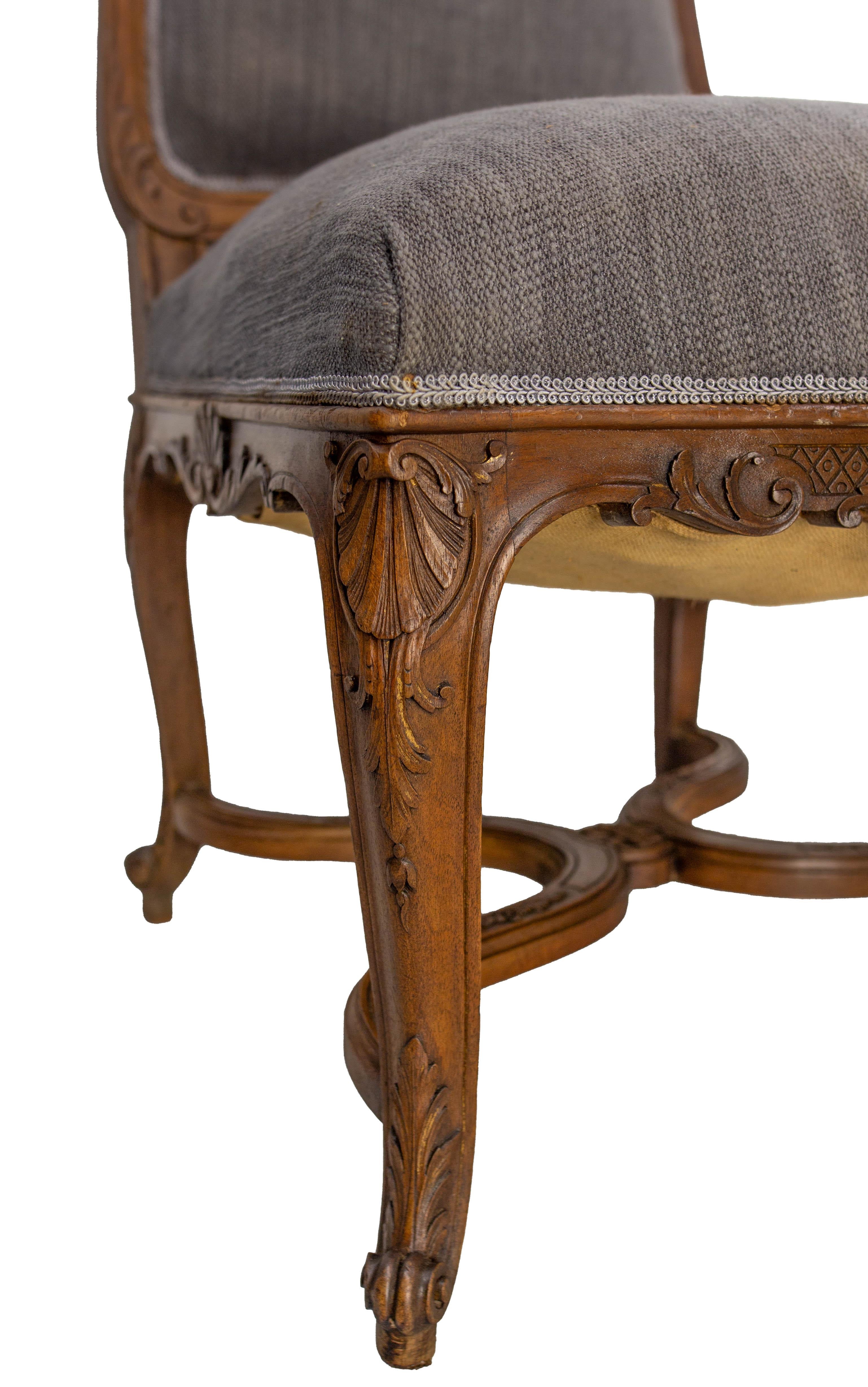 Pair of Regency Chairs or Fauteuils to be Re-Upholstered Midcentury In Good Condition For Sale In Labrit, Landes