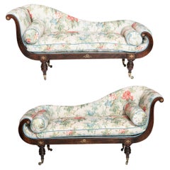 Pair of Regency Chaise Longues, England circa 1820
