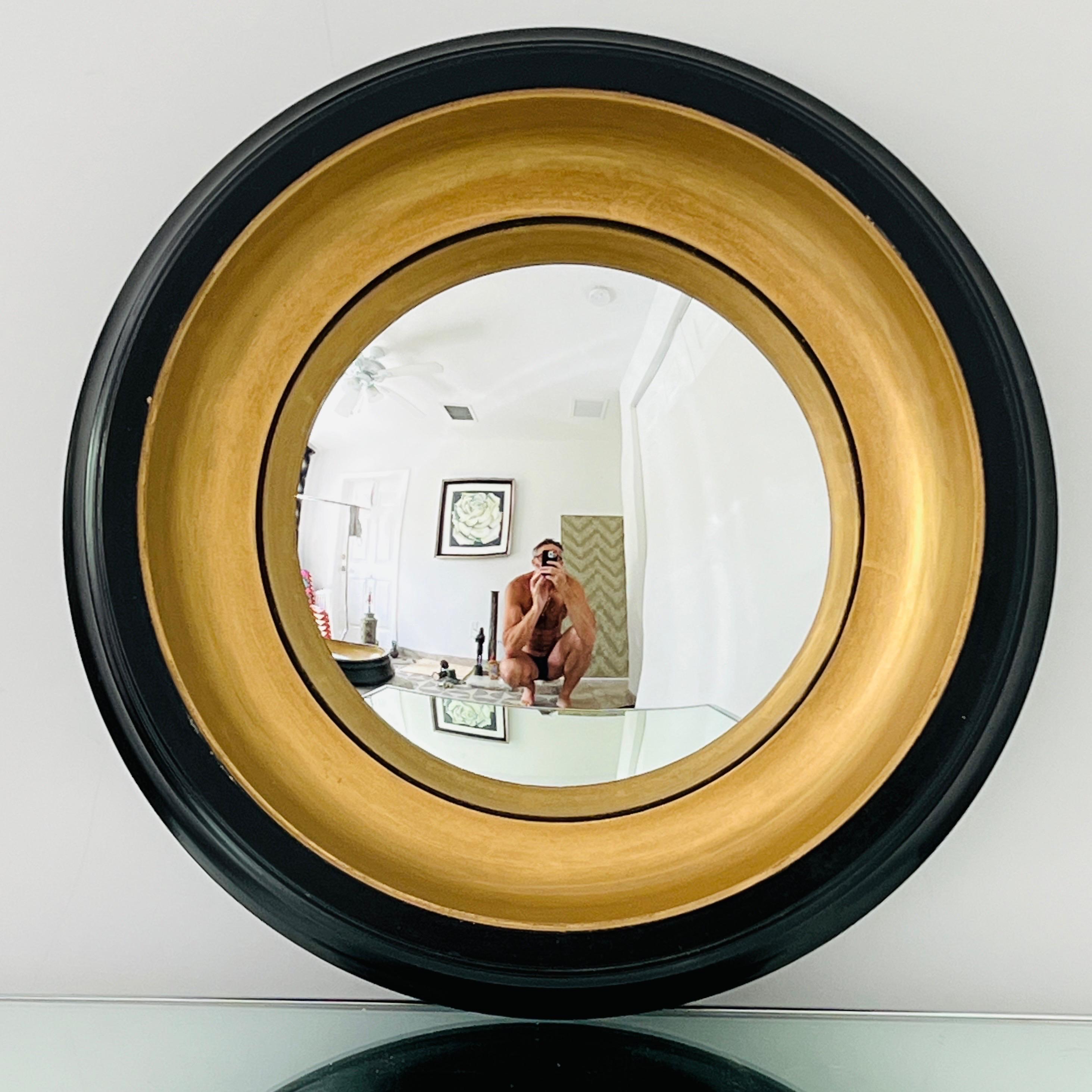 Pair of Regency Convex Bullseye Mirrors with Gold Leaf 2