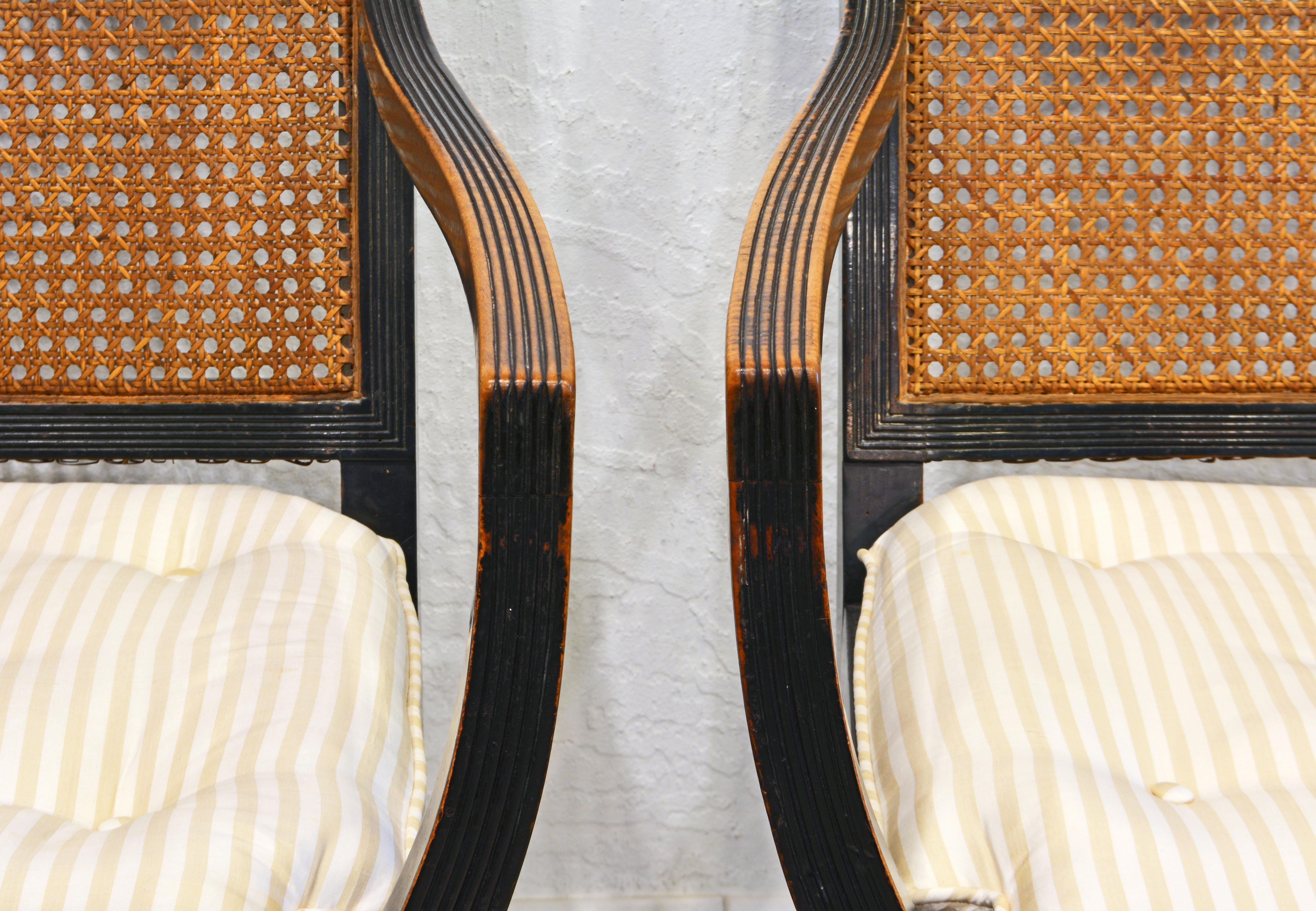 Pair of Regency Curule Style English Armchairs, Manner of Thomas Hope, C. 1820 1