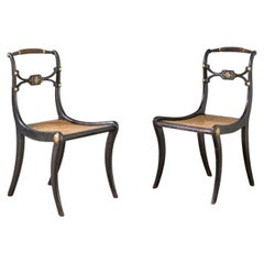 Pair of Regency Ebonised side chairs