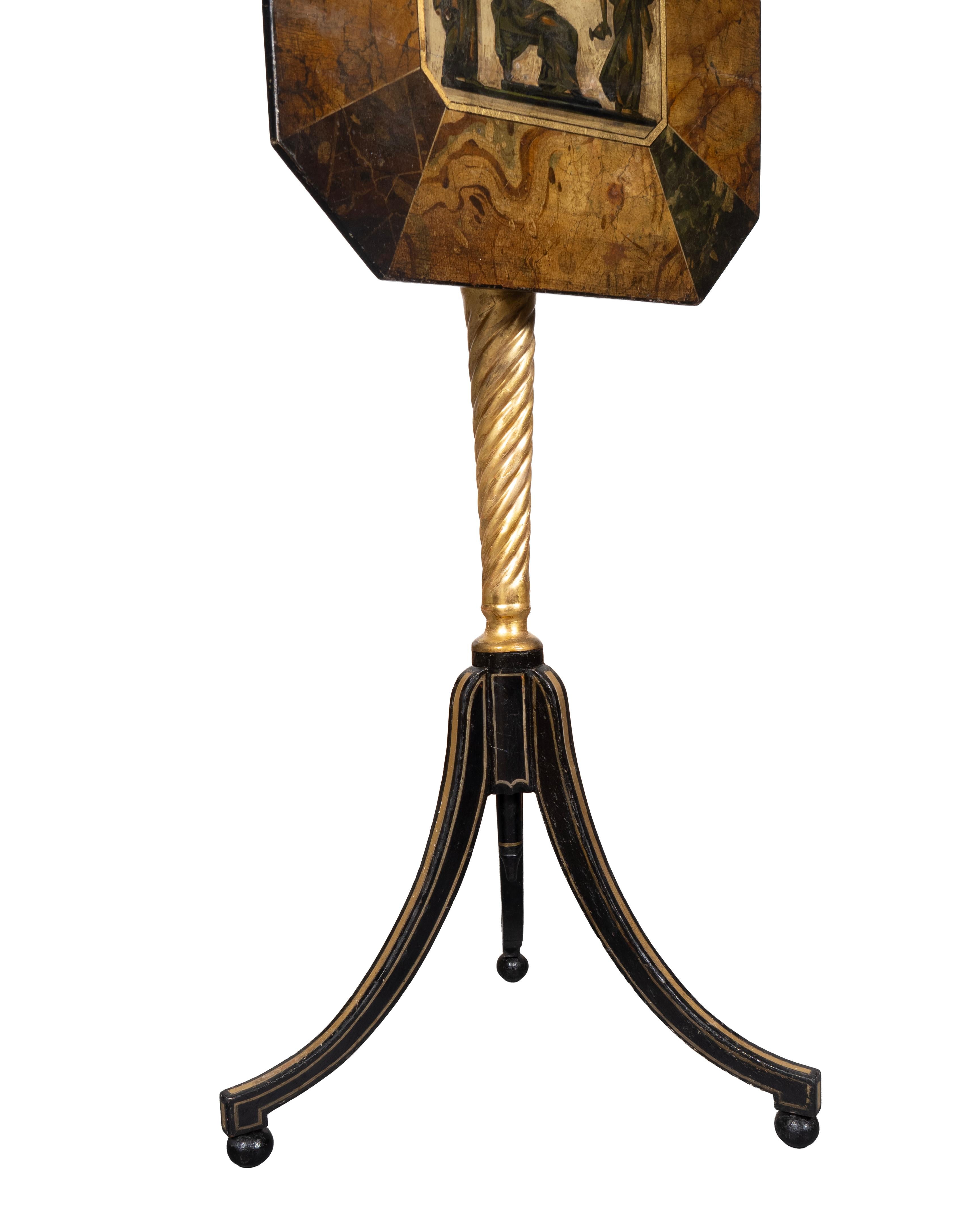 Ébénisé Paire de chandeliers de style Régence en bois doré et ébonisé