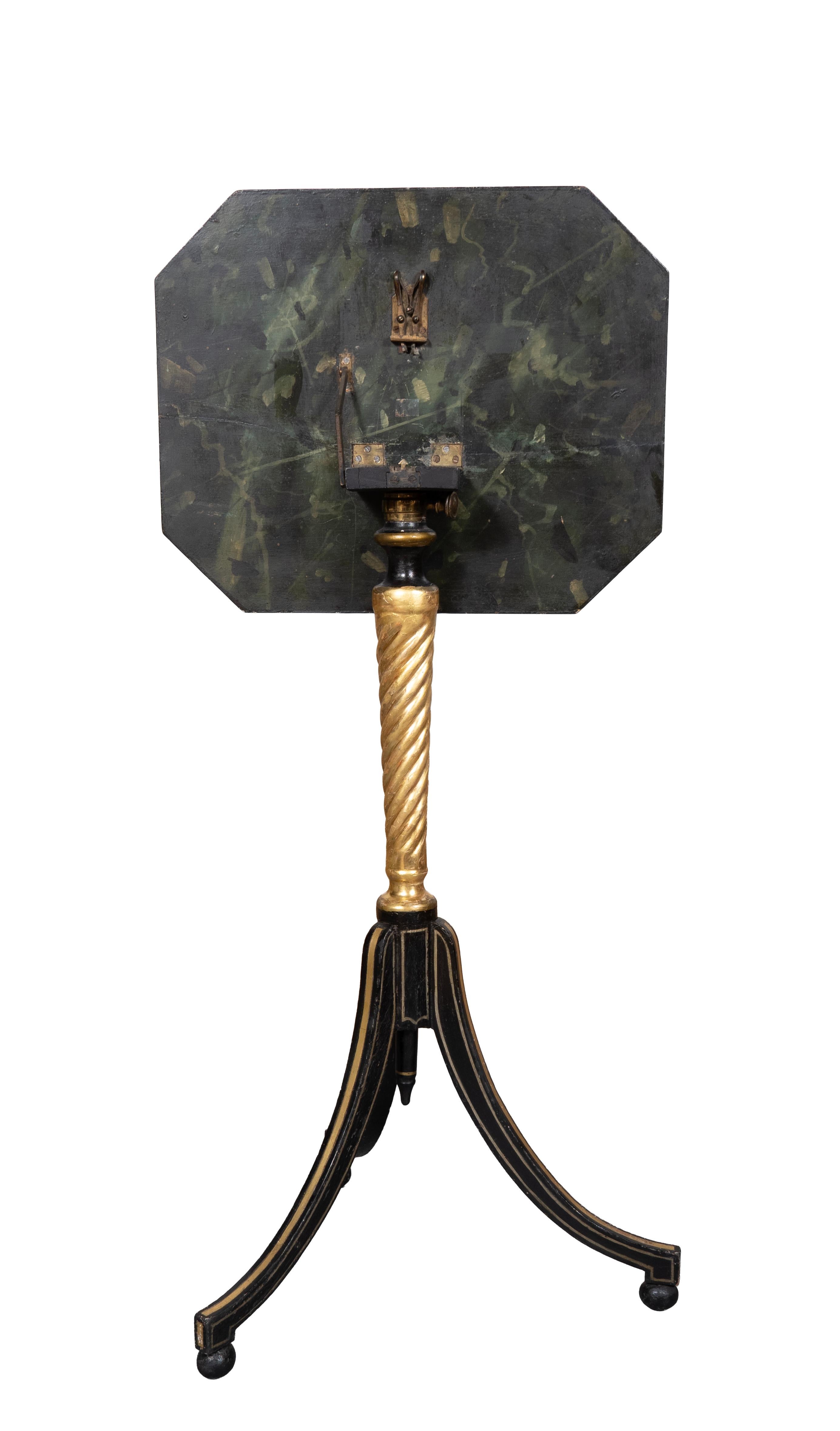 XIXe siècle Paire de chandeliers de style Régence en bois doré et ébonisé