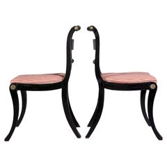 Pair of Regency Ebonized Klismos Chairs