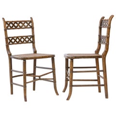 Pair of Regency Faux Bamboo Painted Chairs