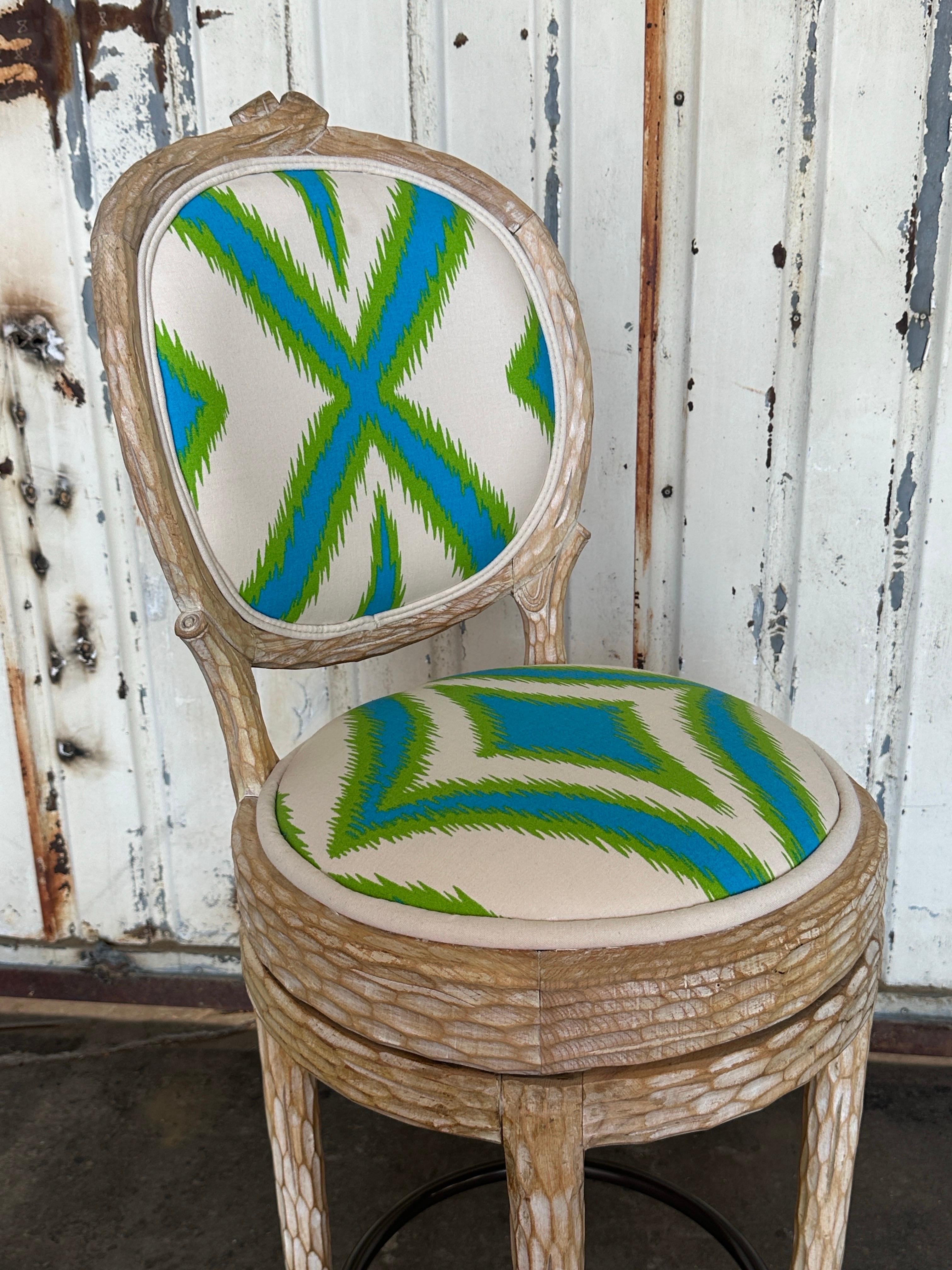 Pair of Regency Faux Bois Twig Bar Stools 6