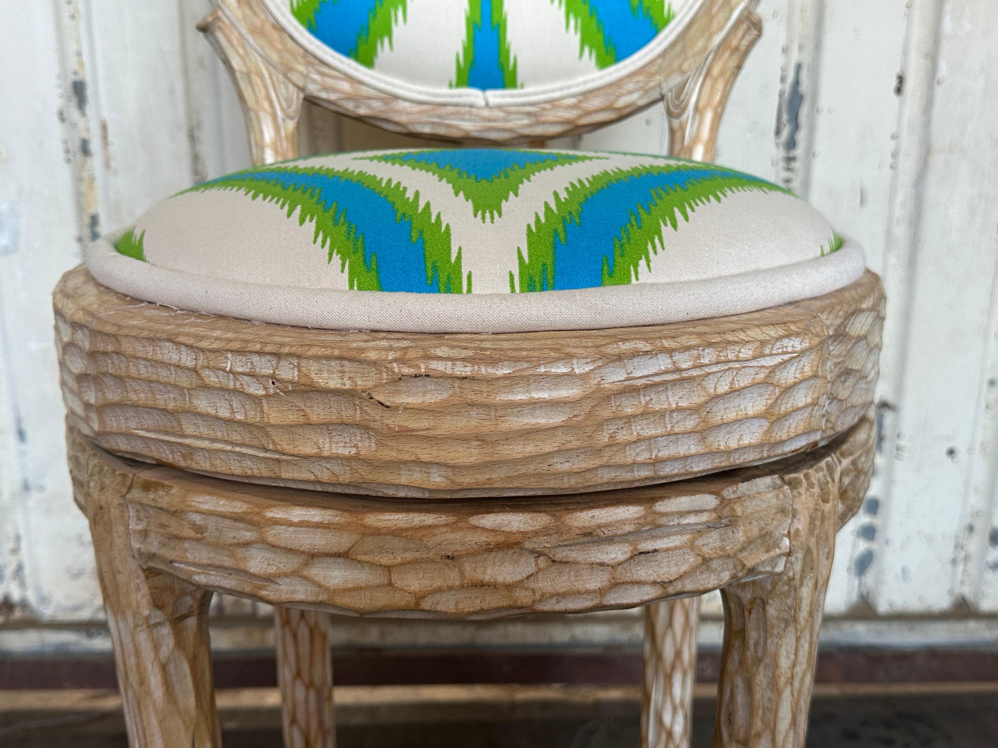 Pair of Regency Faux Bois Twig Bar Stools 7