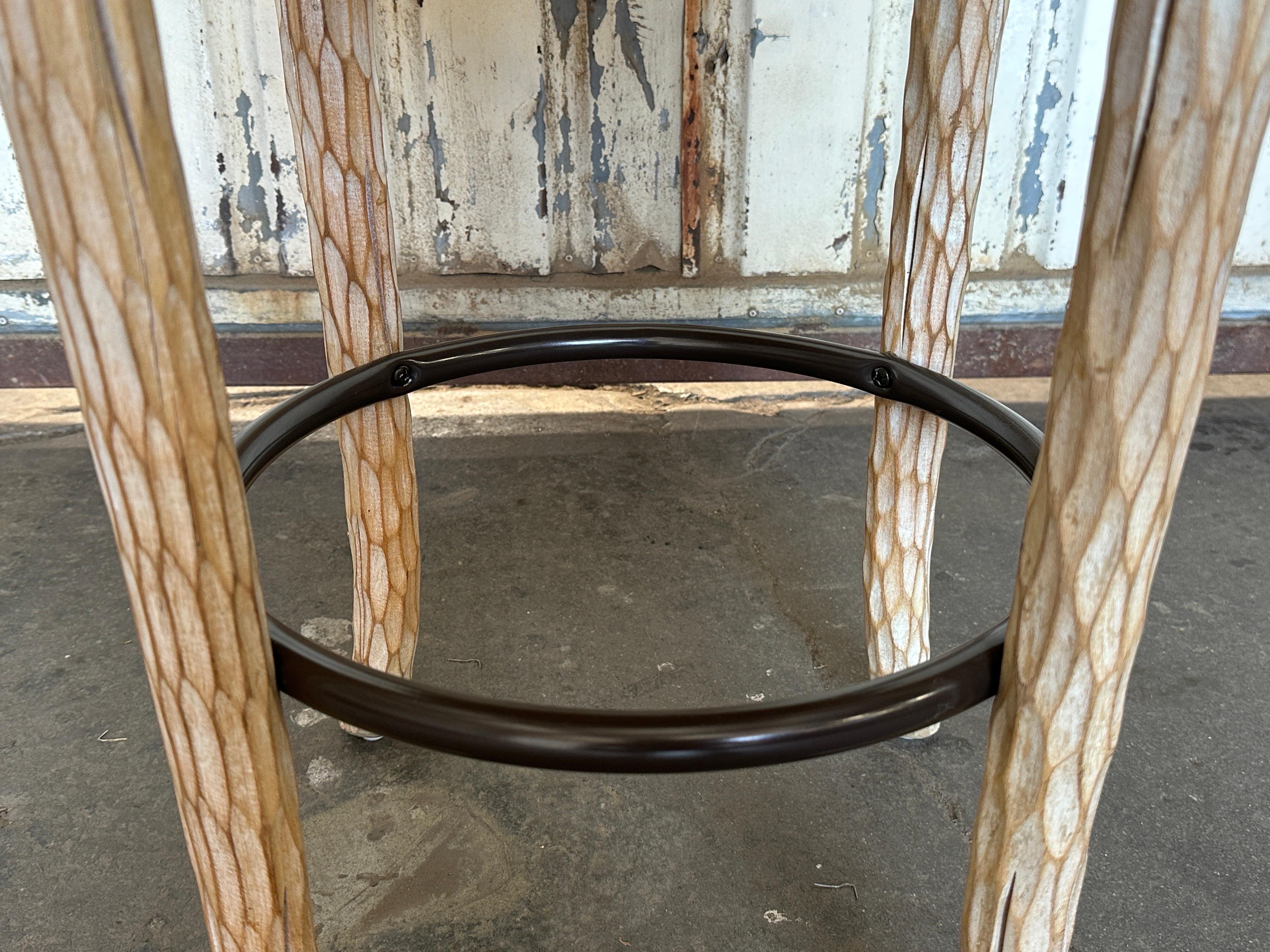 Pair of Regency Faux Bois Twig Bar Stools 10