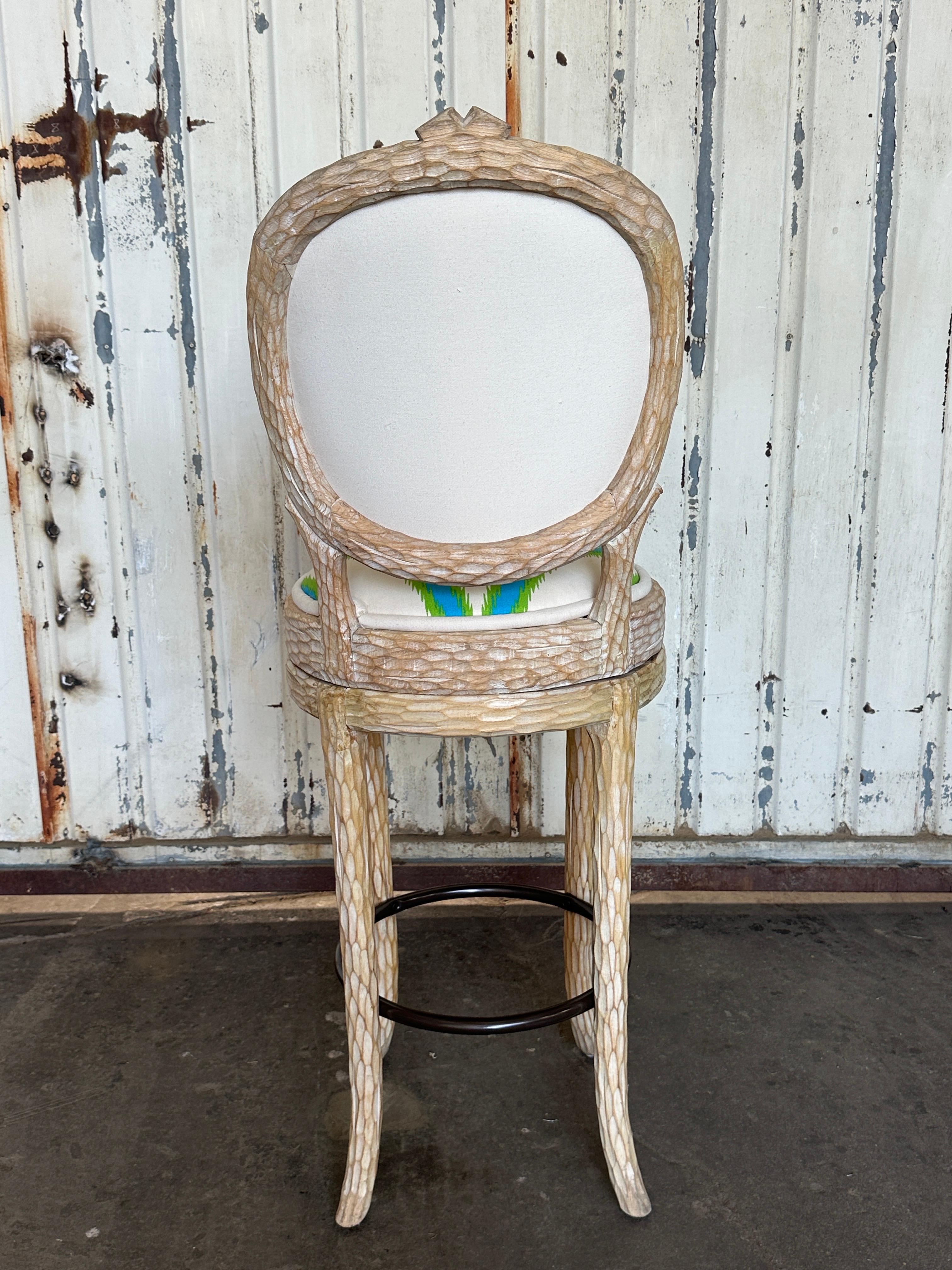 Pair of Regency Faux Bois Twig Bar Stools 1