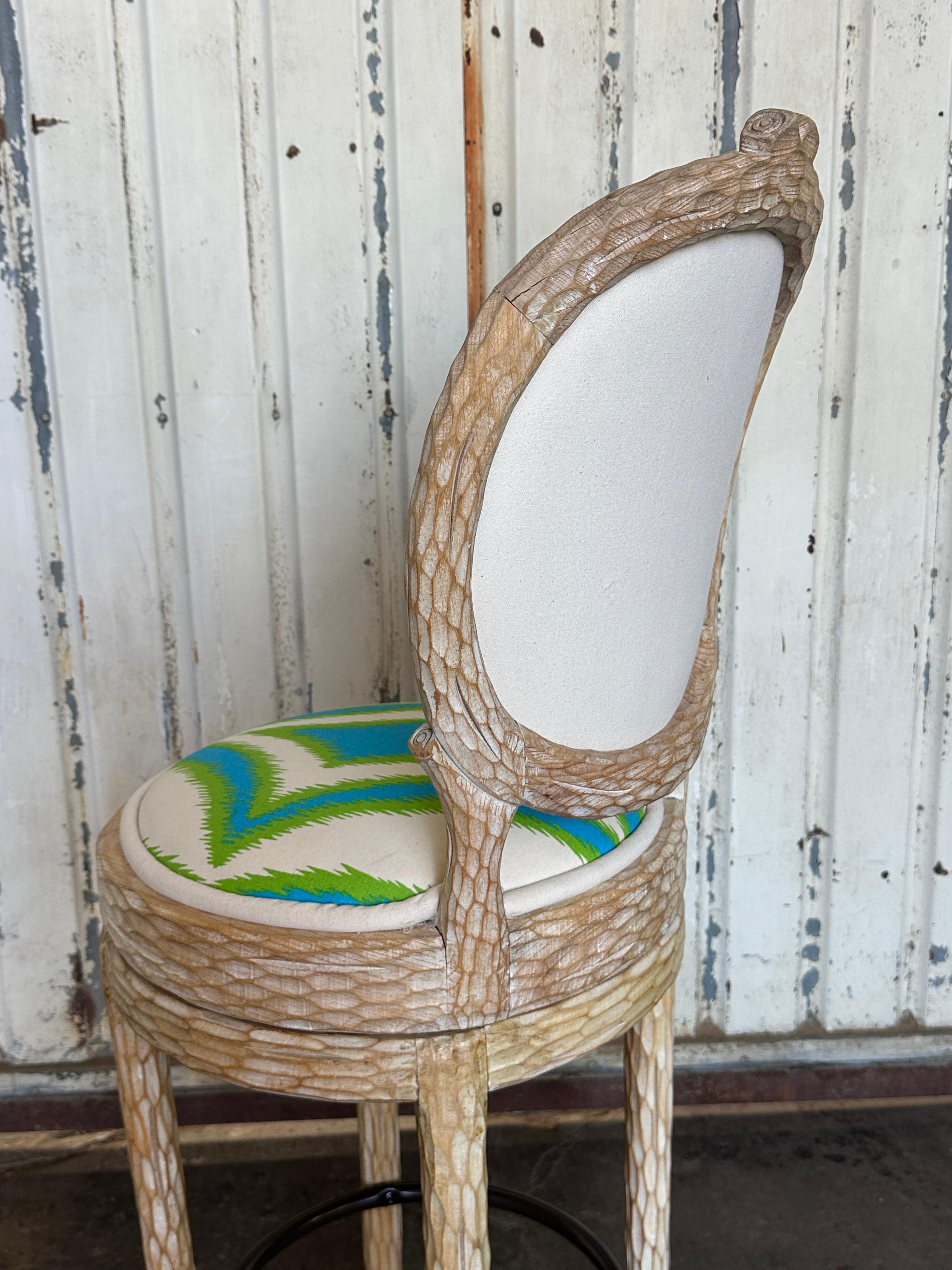 Pair of Regency Faux Bois Twig Bar Stools 2