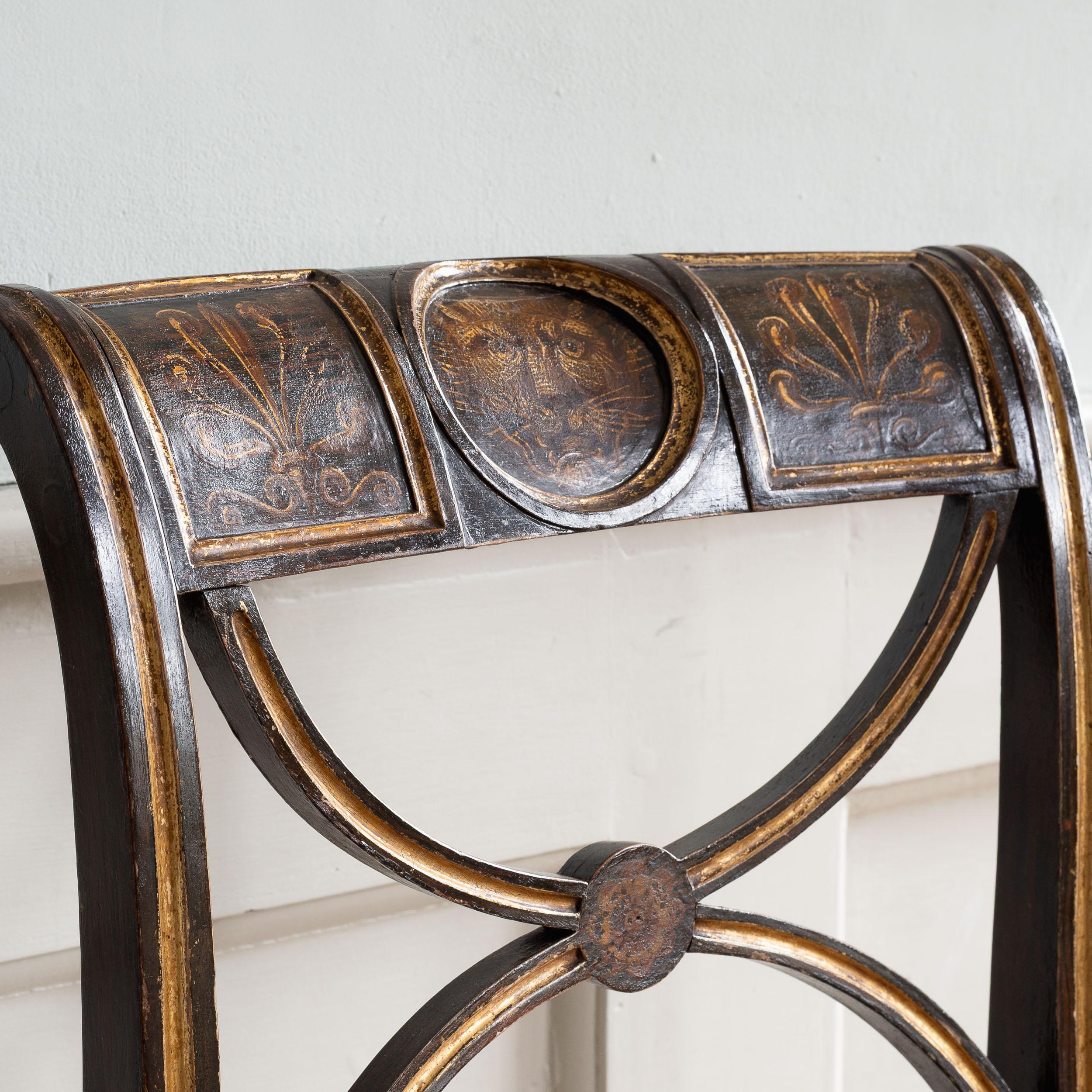 Paire de chaises d'appoint Regency en faux bois de rose en vente 5