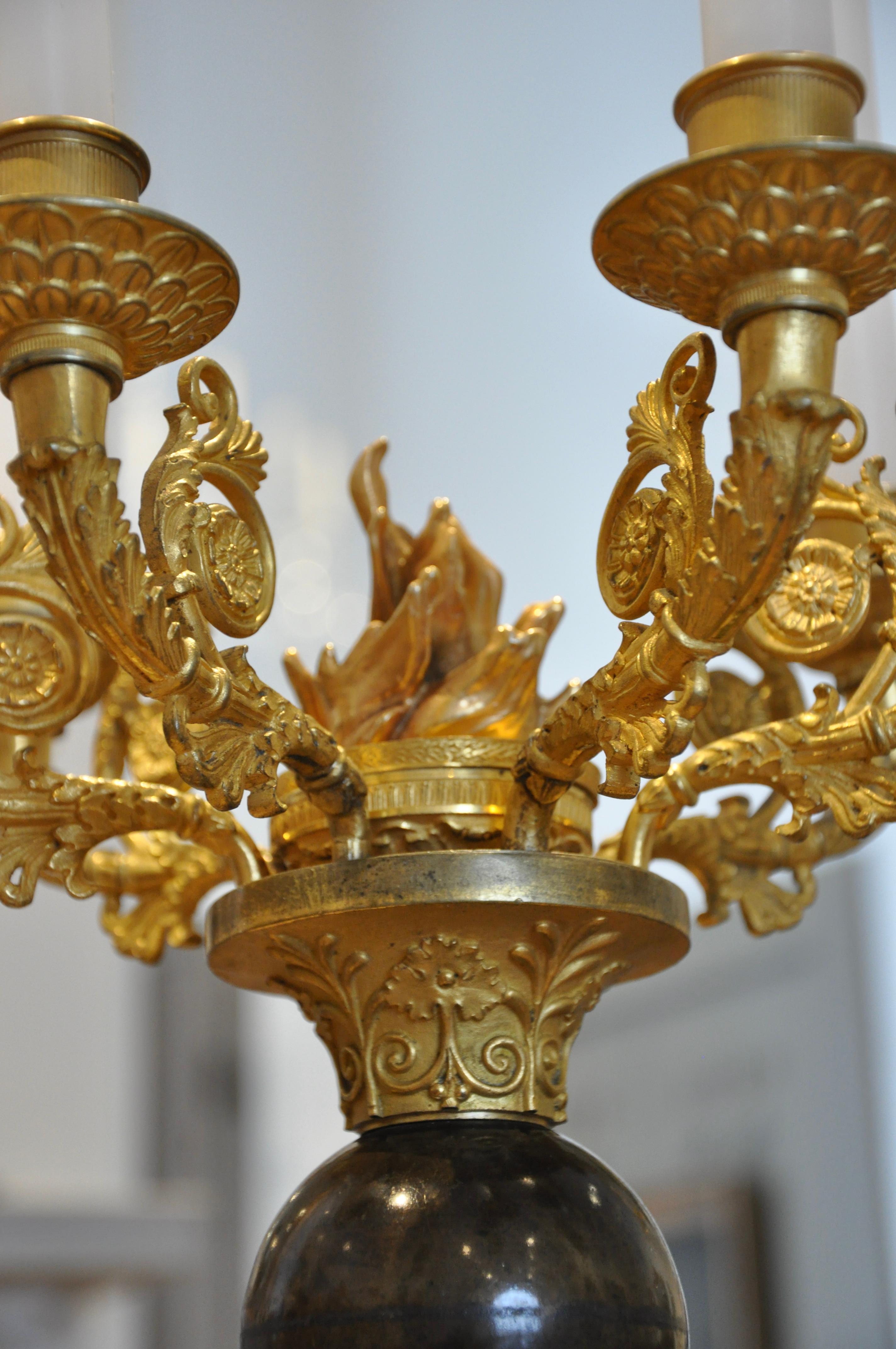 Bronze Paire de candélabres figuratifs Atlas en bronze doré et patiné de style Regency en vente