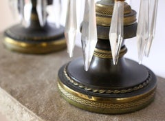 Pair of Regency Gilt and Patinated Bronze Candlesticks