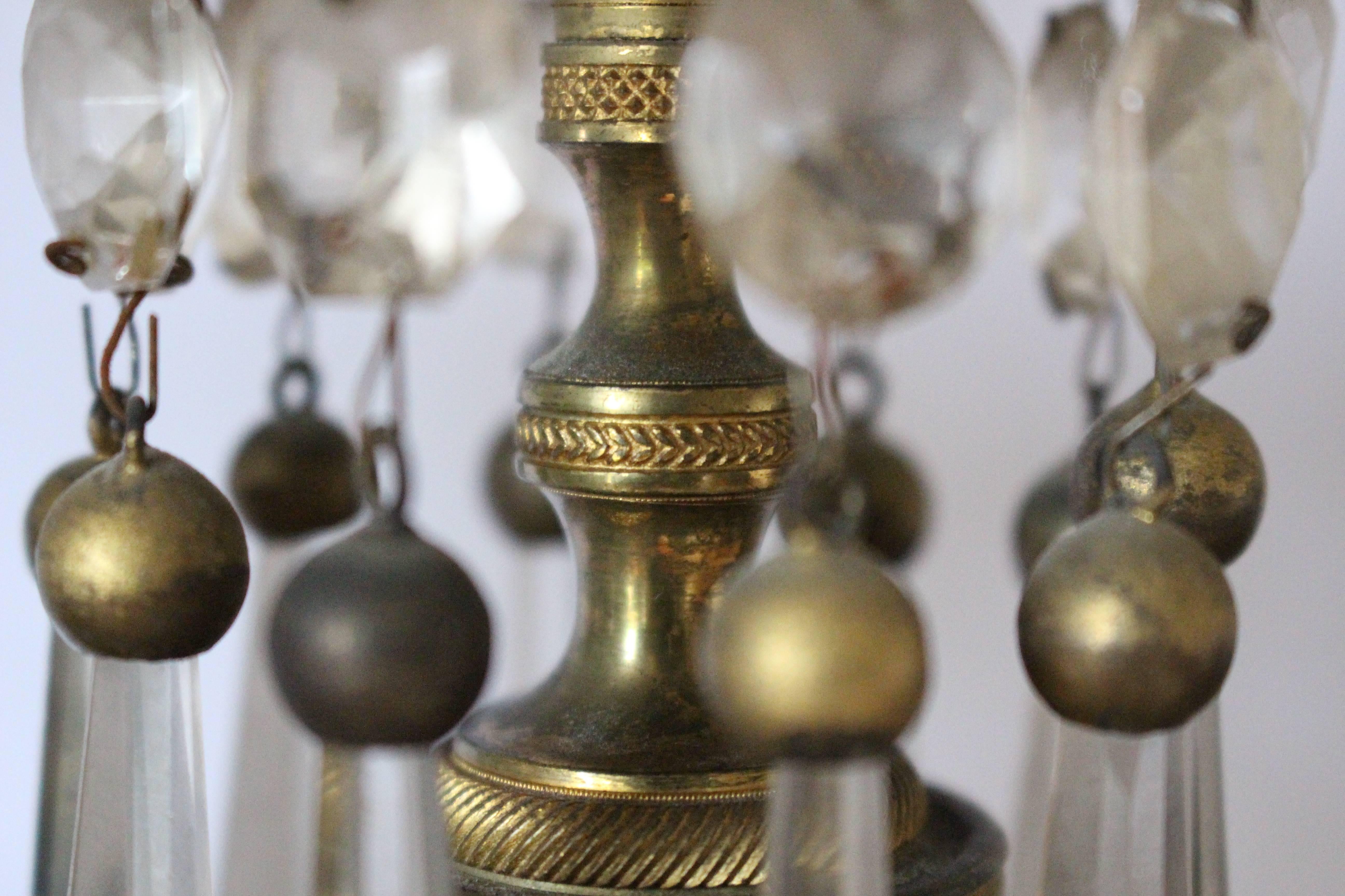 Early 19th Century Pair of Regency Gilt and Patinated Bronze Candlesticks For Sale