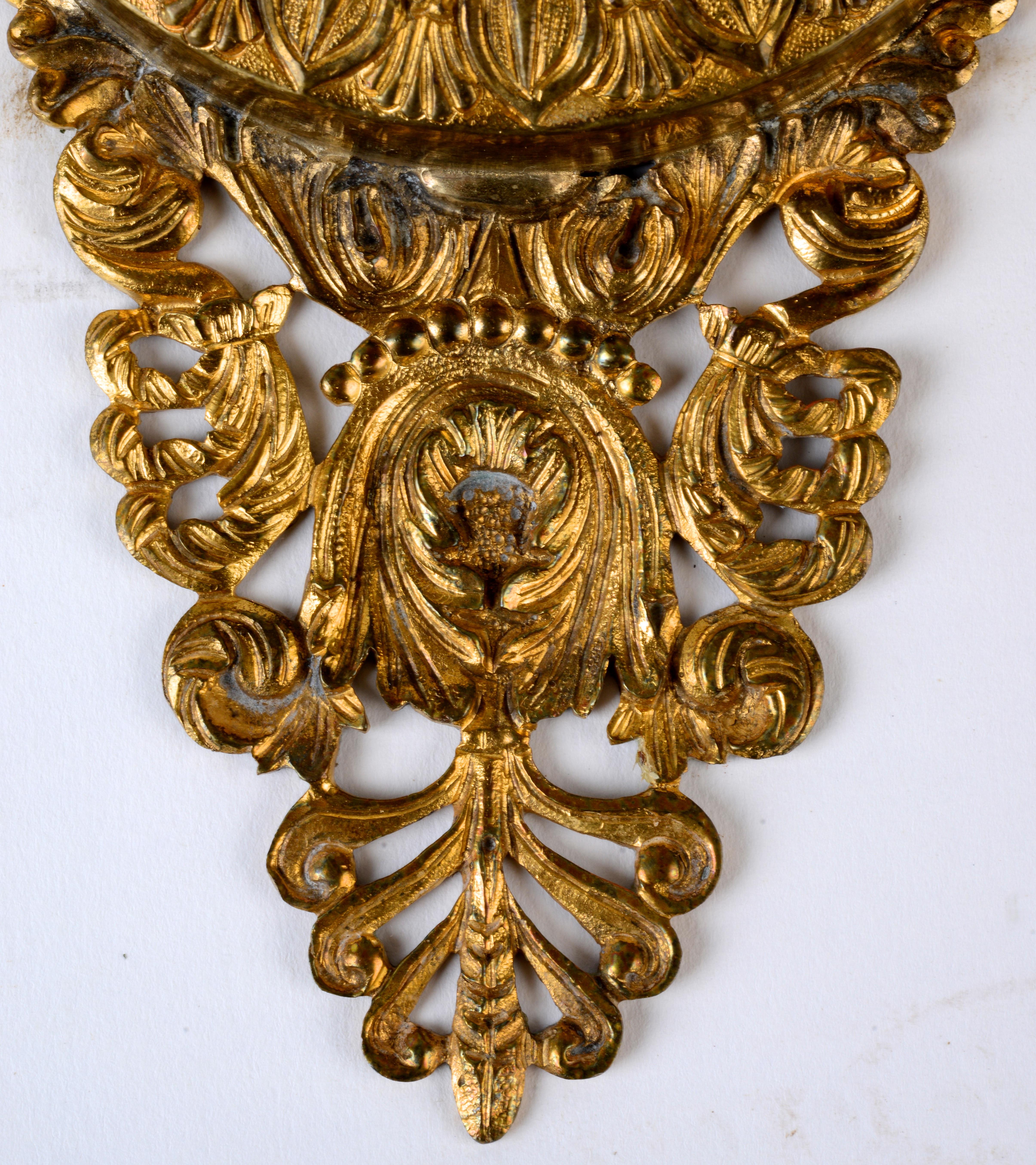 English Pair of Regency Style Gilt and Patinated Bronze Sconces, circa 1820