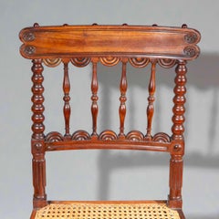Pair of Regency Gonçalo Alves Chairs with Caned Seats