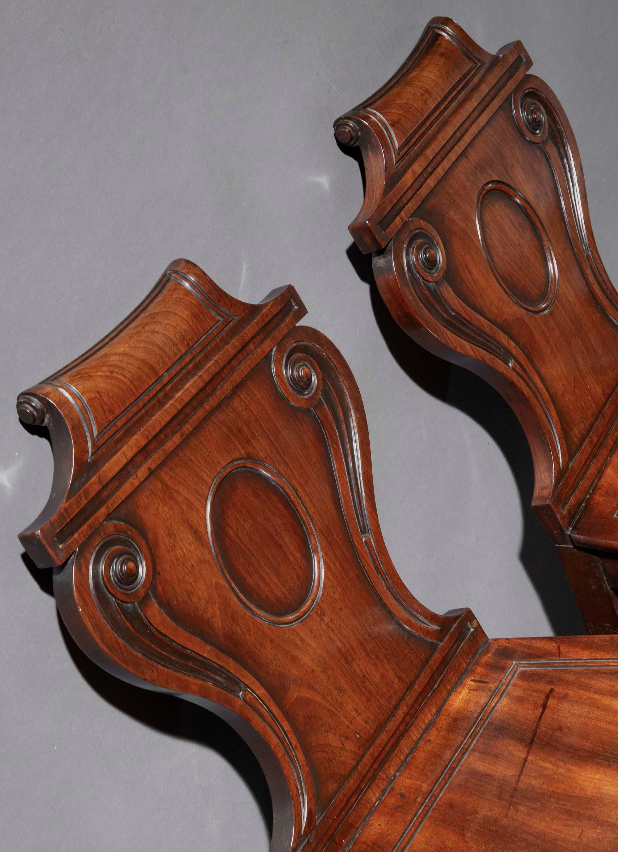 Hardwood Pair of Regency Hall Chairs, attributed to Banting and France For Sale