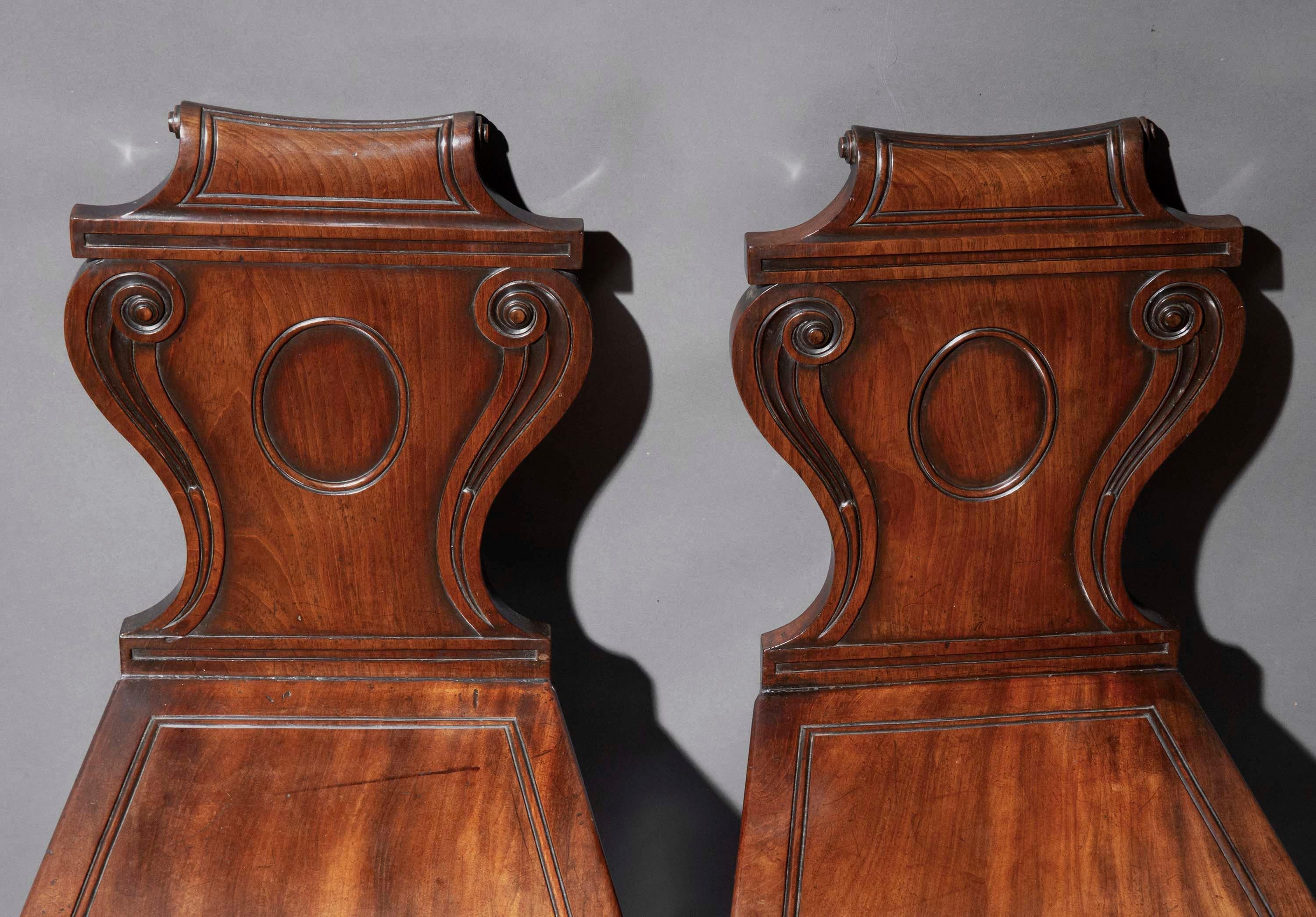 Pair of Regency Hall Chairs, attributed to Banting and France For Sale 4