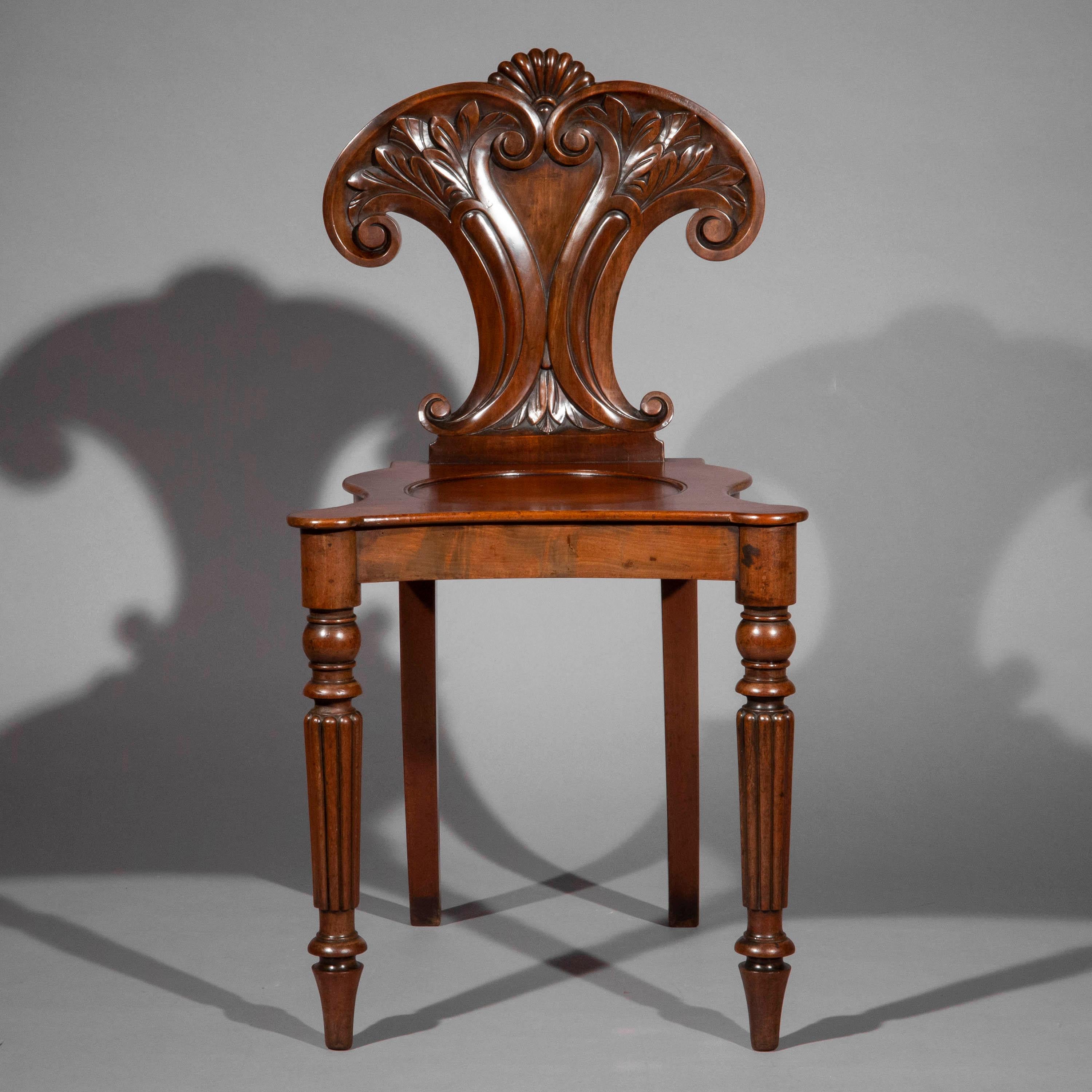 Pair of Regency Hall Chairs in the manner of Gillows 4