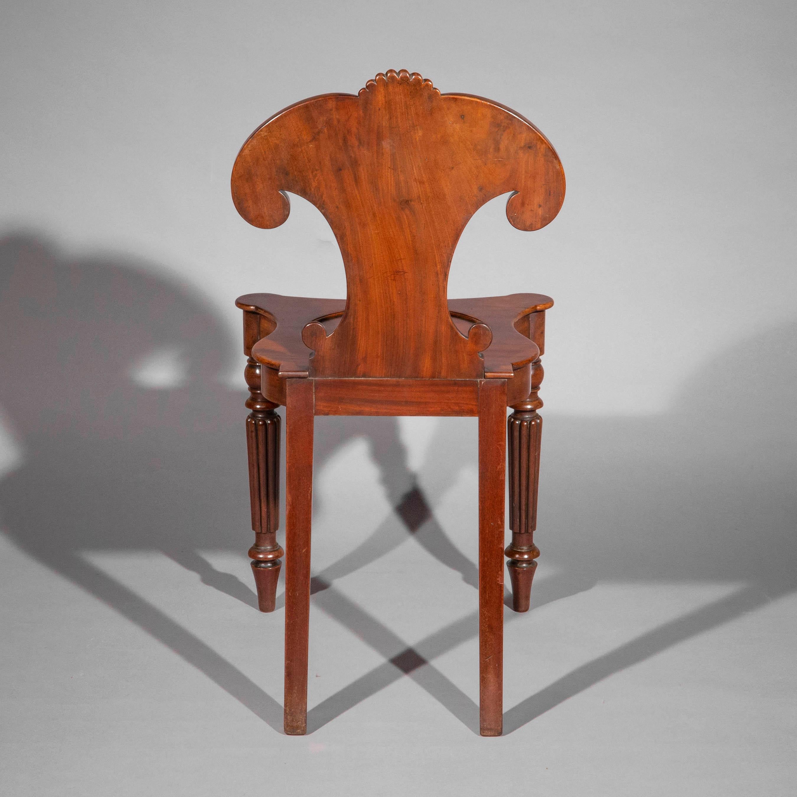 19th Century Pair of Regency Hall Chairs in the manner of Gillows
