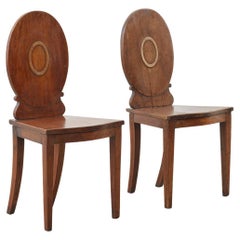 Paire de chaises de couloir Regency, Royaume-Uni, années 1810