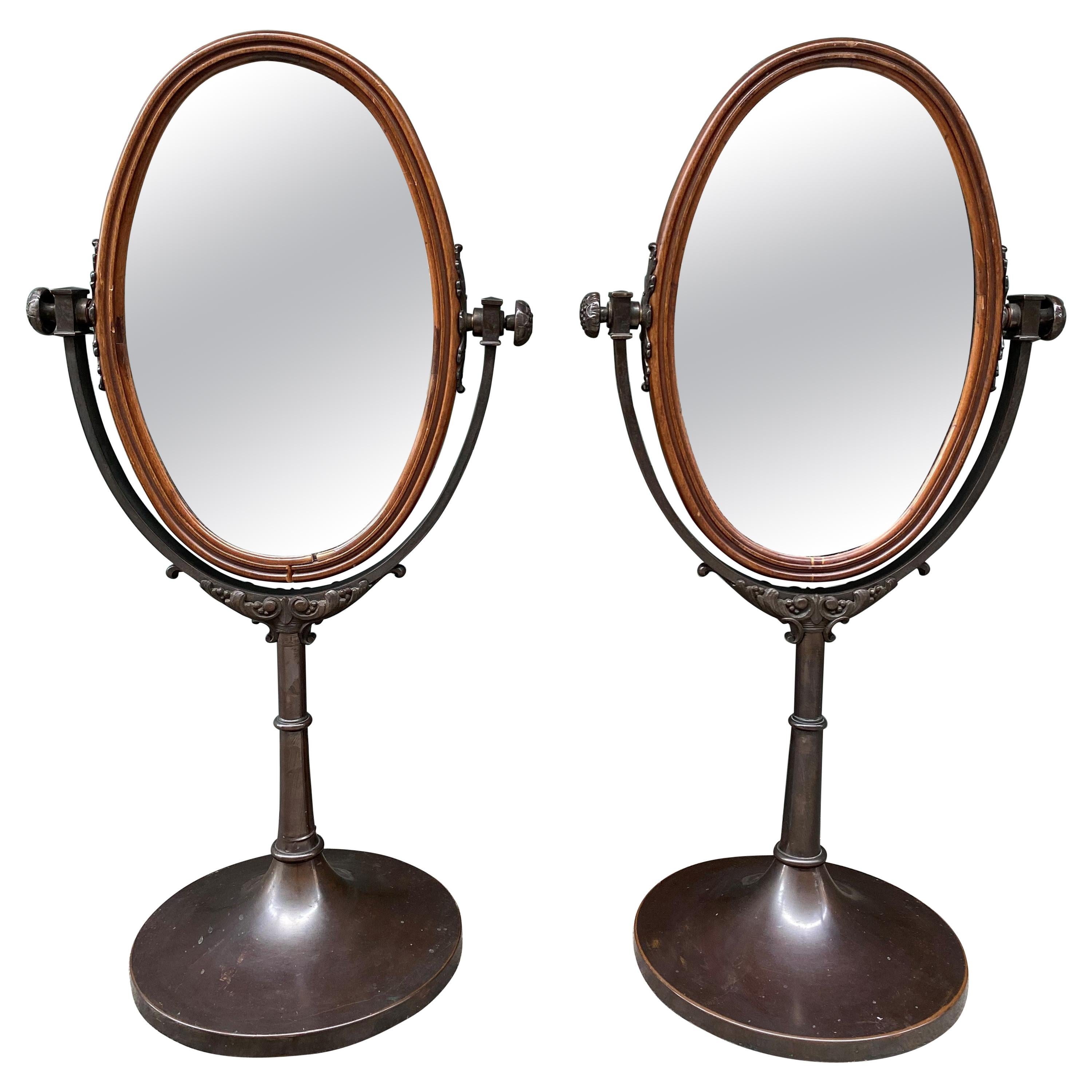 Pair of Regency in Style Tabletop English Dressing Mirrors For Sale
