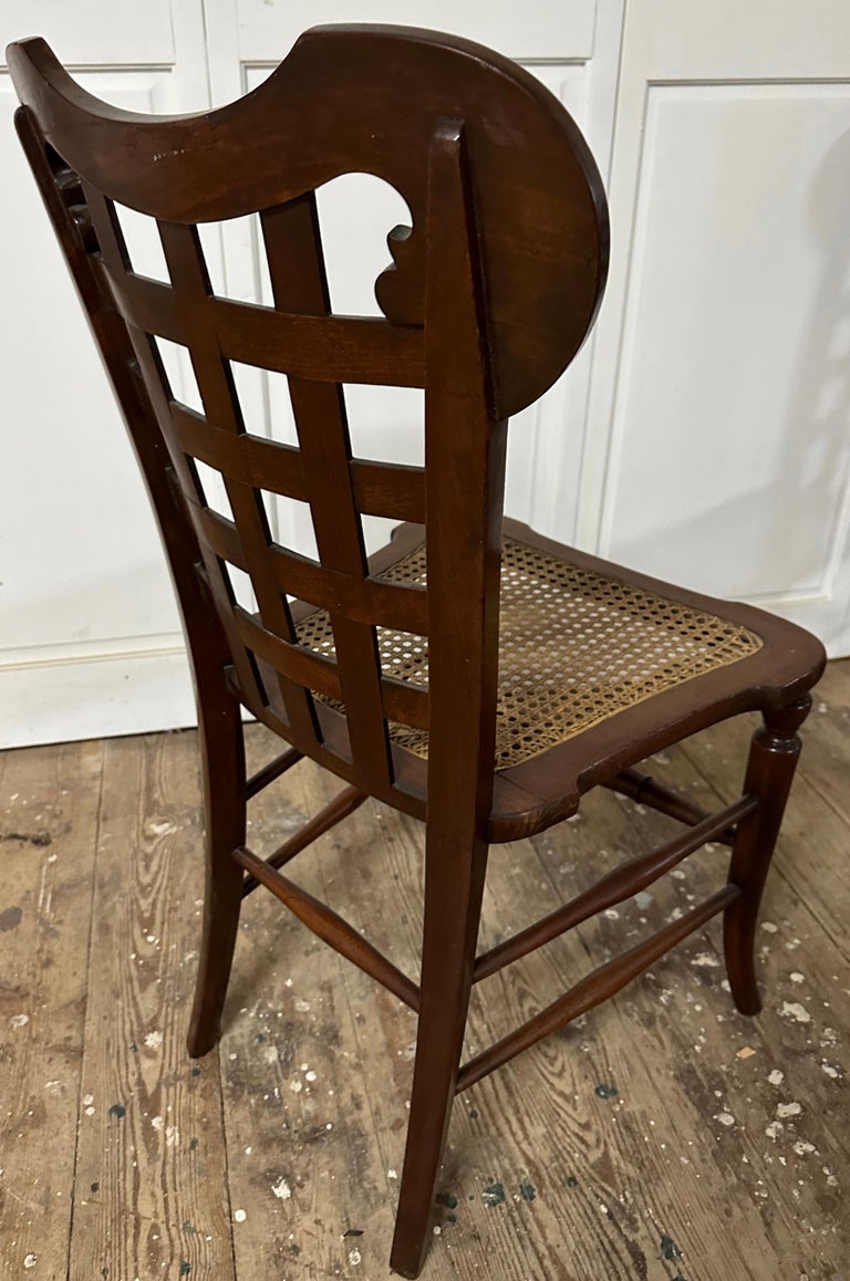 Pair of Regency Inspired Side Chairs with Caned Seats For Sale 1