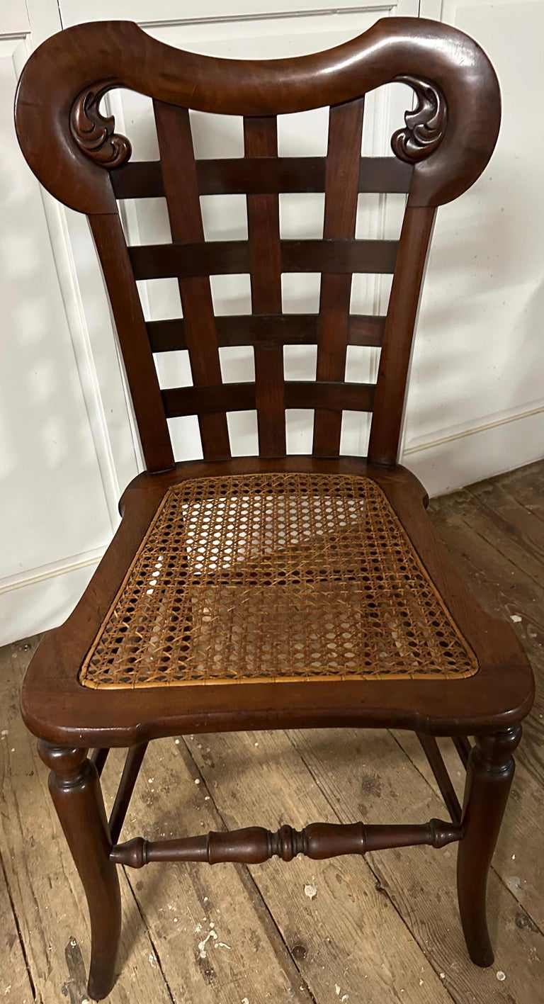 Pair of Regency Inspired Side Chairs with Caned Seats For Sale 2