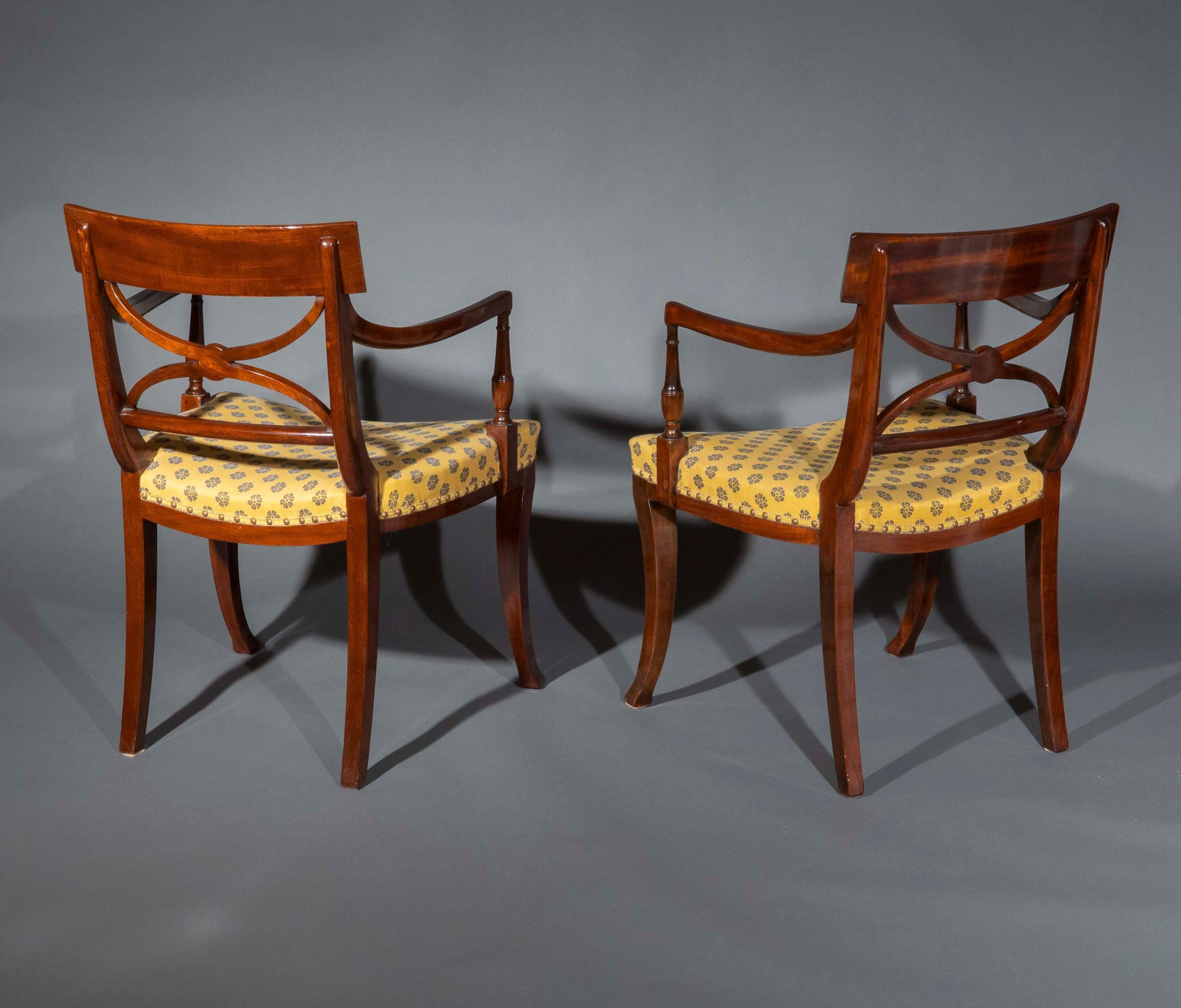 Pair of Regency Klismos Chairs, attributed to Gillows, early 19th century 1