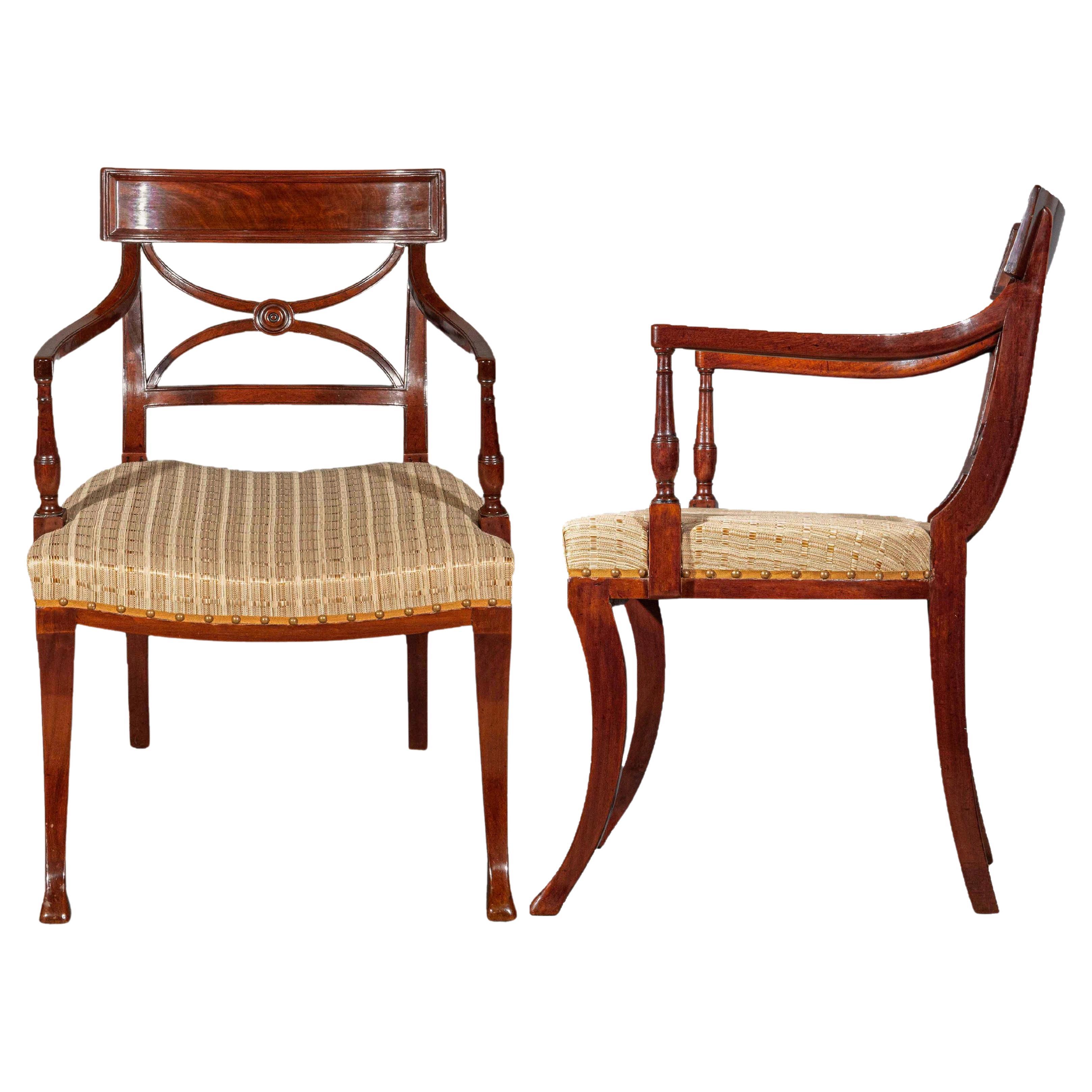 Pair of Regency Klismos Chairs, attributed to Gillows, Early 19th Century