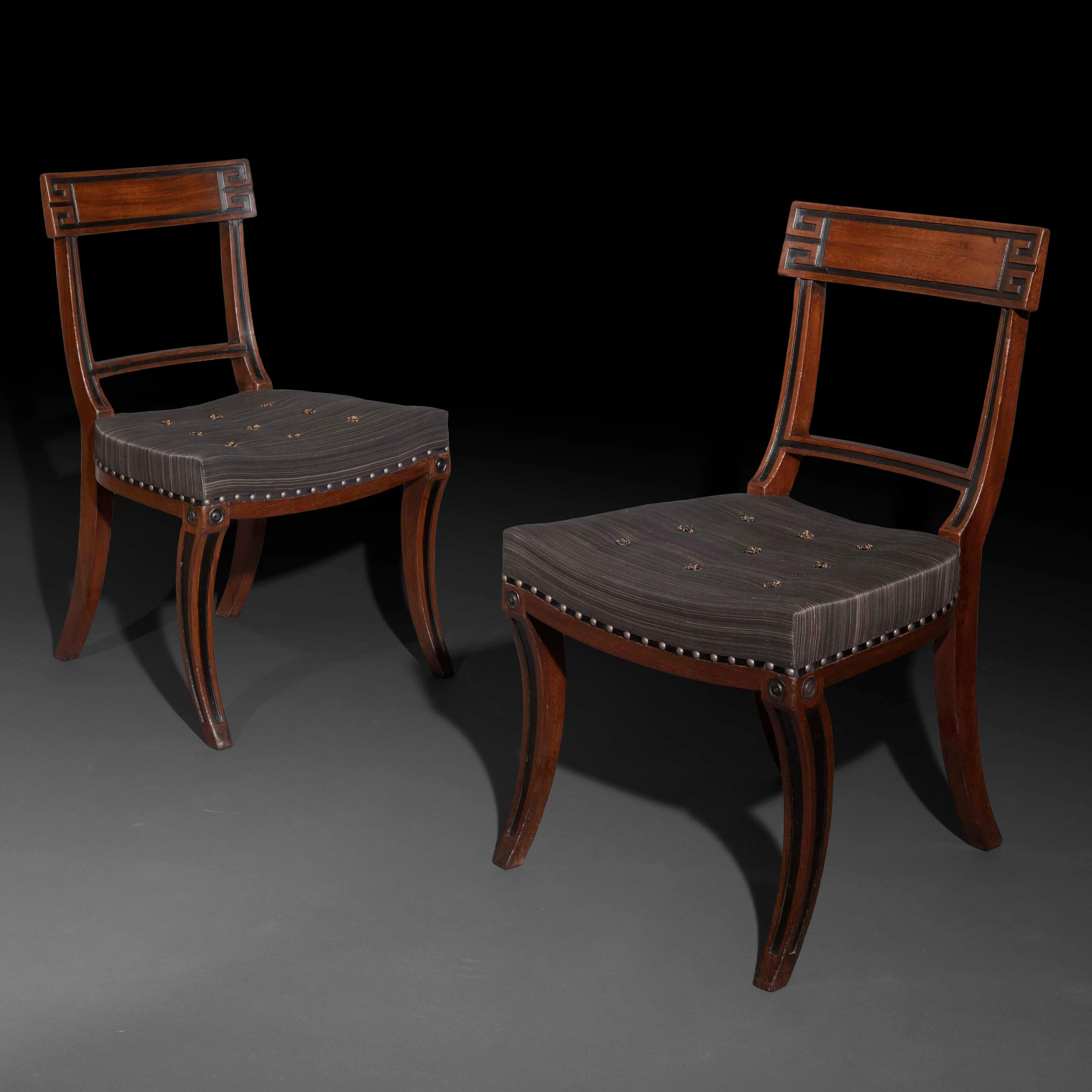 Pair of Regency Klismos Chairs For Sale 6