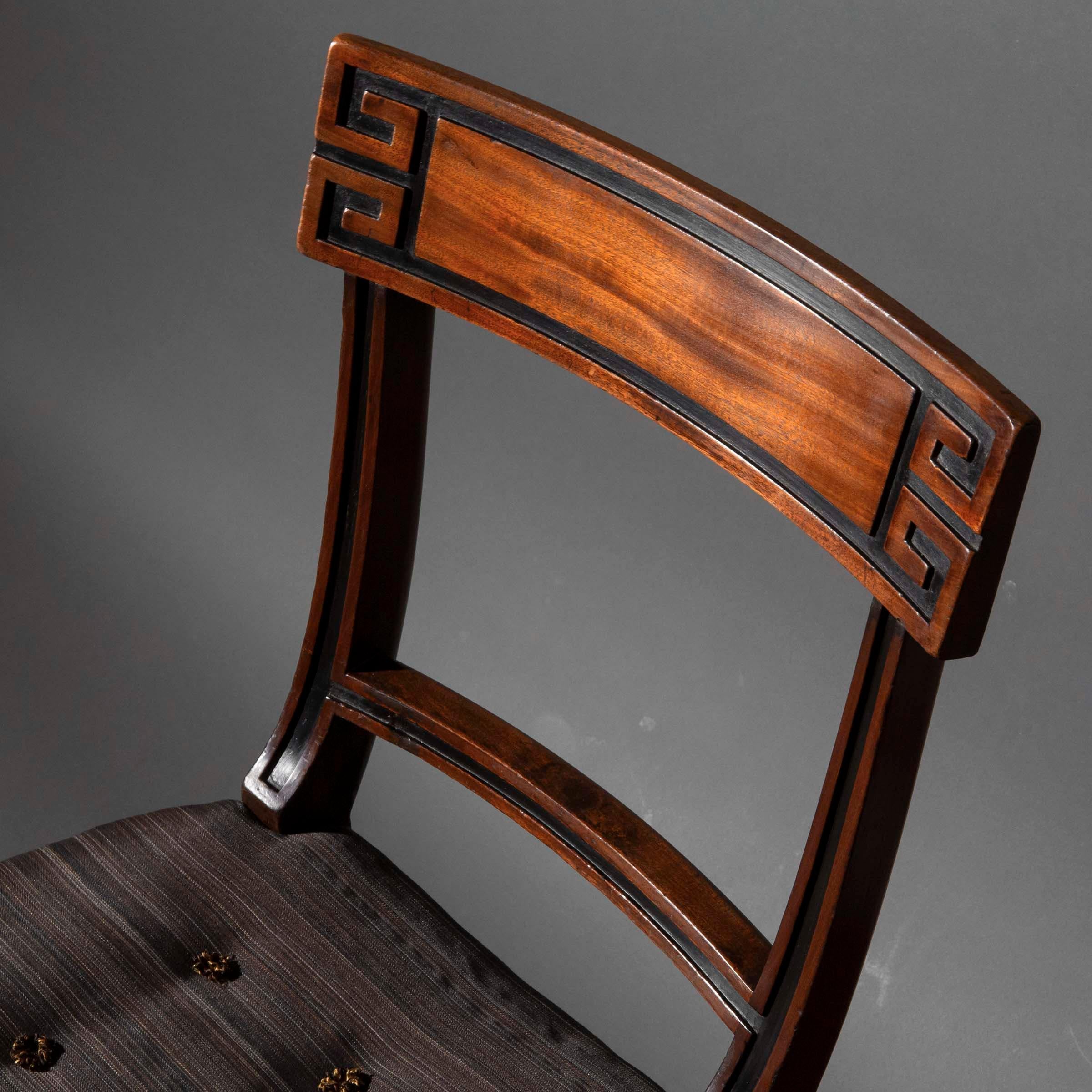 English Pair of Regency Klismos Chairs For Sale