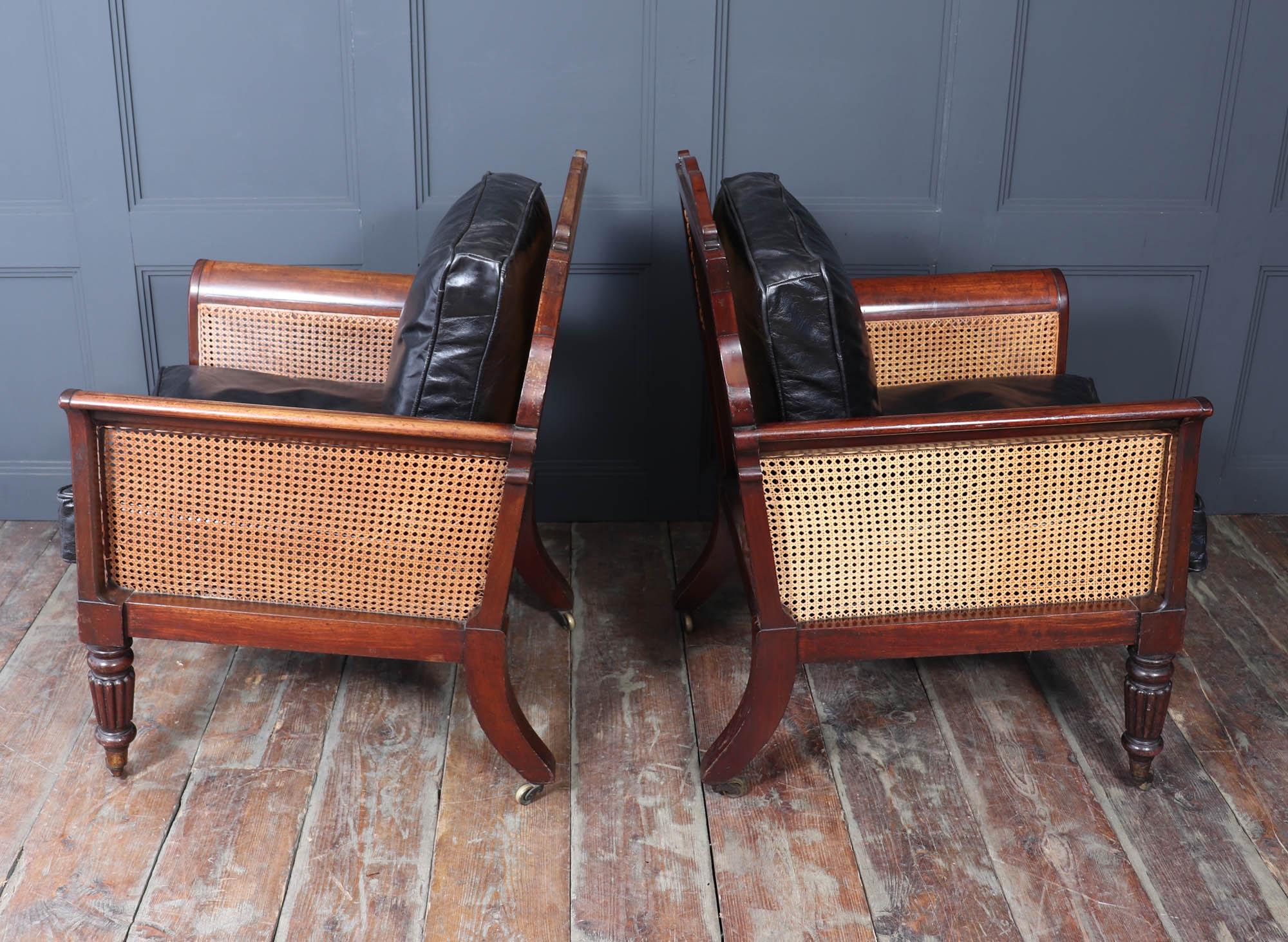 Pair of regency Library Chairs Attributed to Gillows For Sale 4
