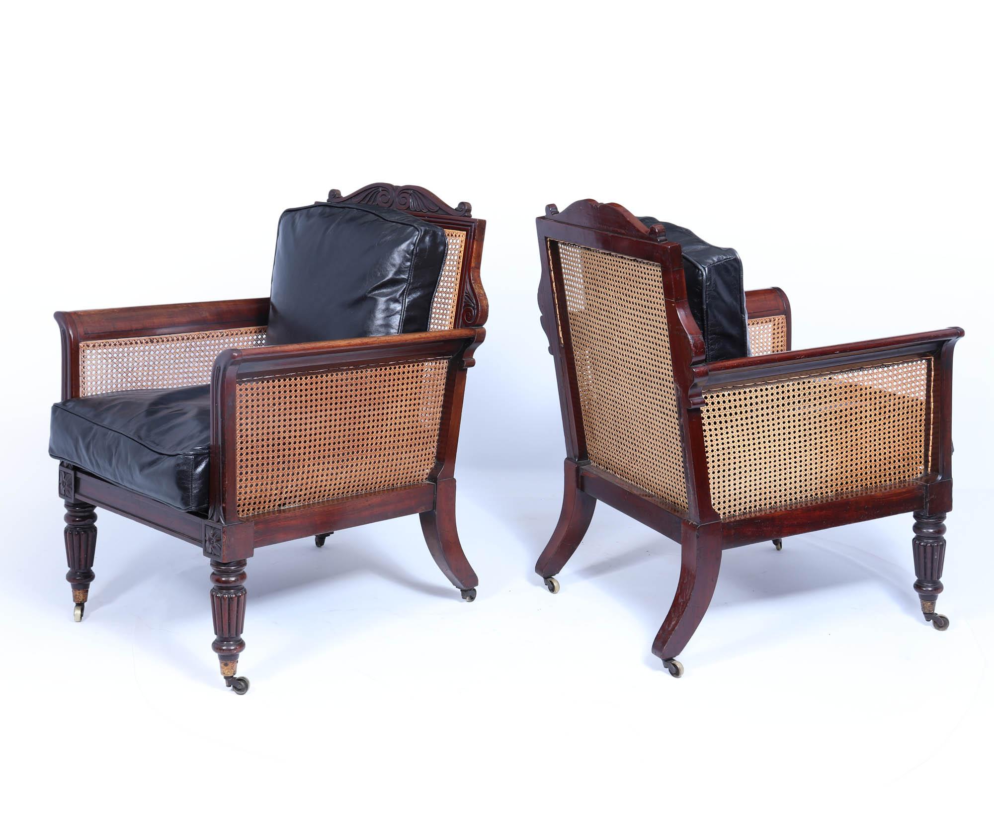 Pair of regency Library Chairs Attributed to Gillows In Good Condition For Sale In Paddock Wood Tonbridge, GB