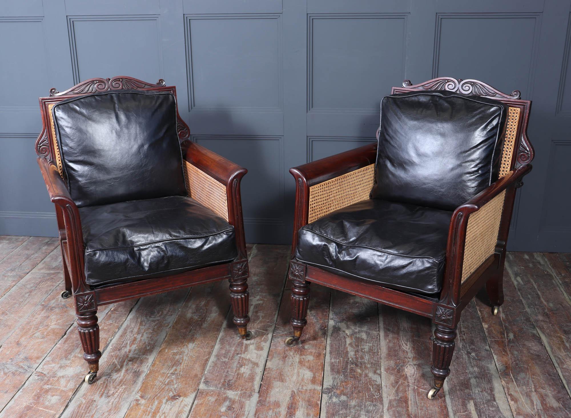 Mid-19th Century Pair of regency Library Chairs Attributed to Gillows For Sale