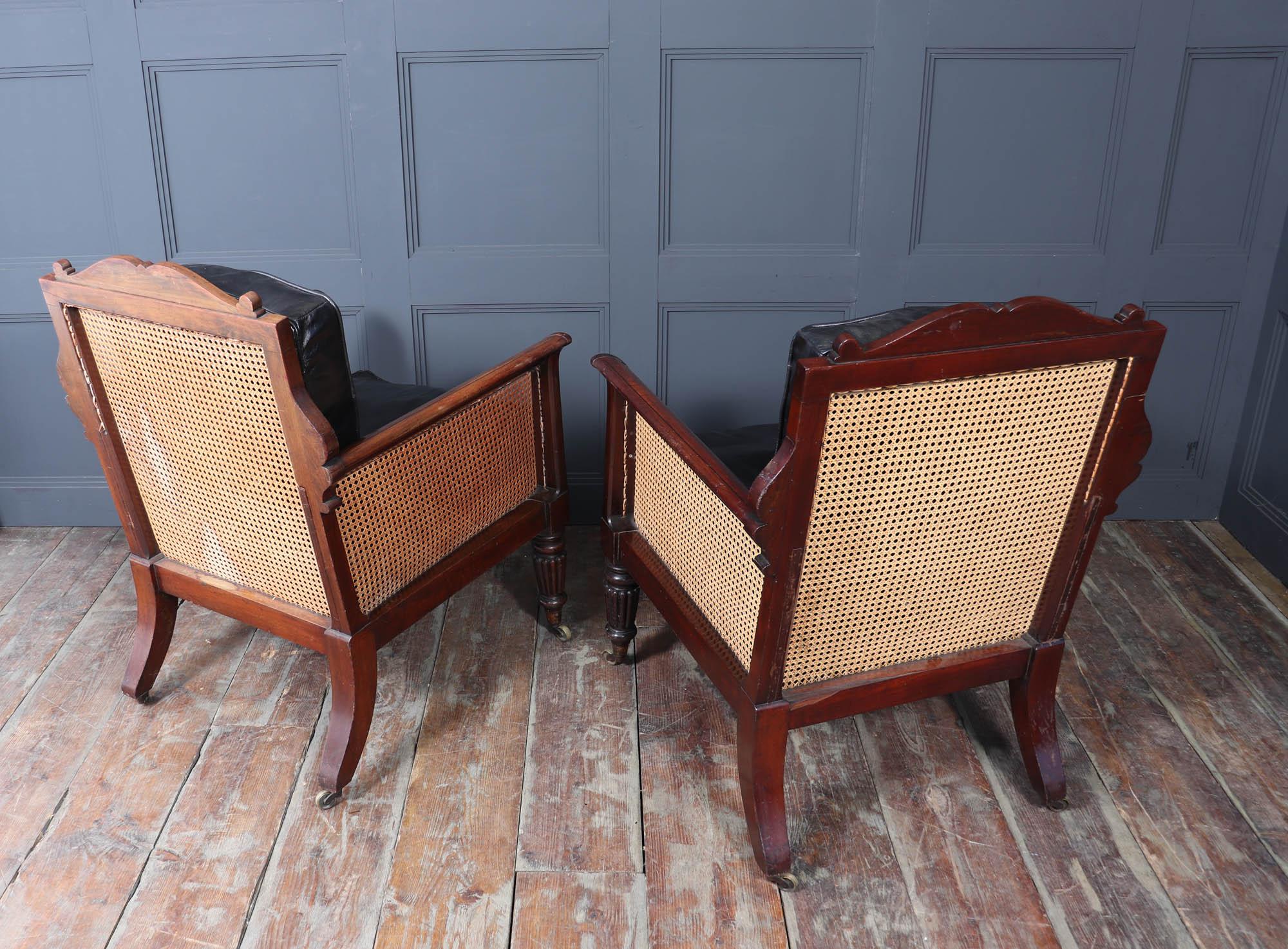 Pair of regency Library Chairs Attributed to Gillows For Sale 2