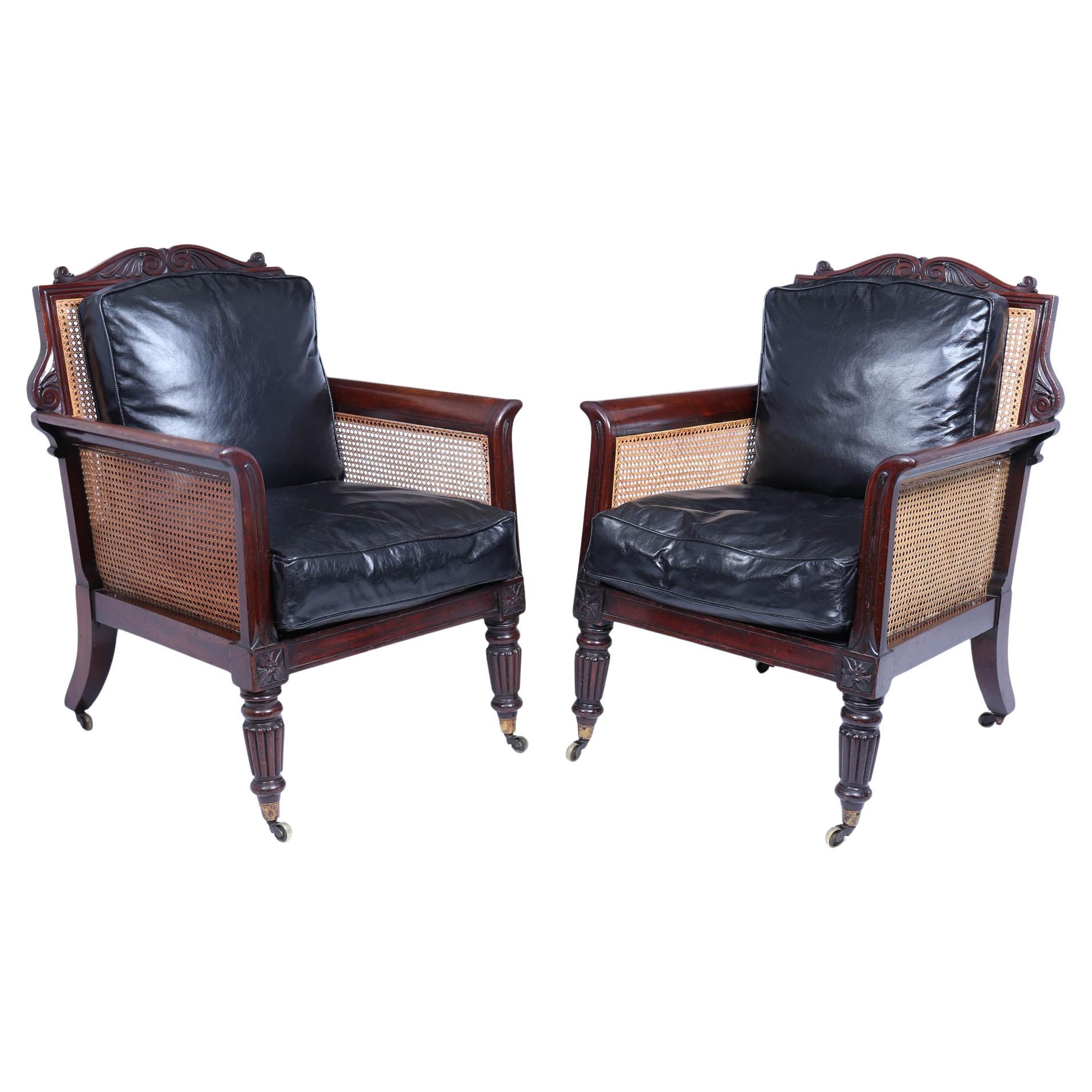 Pair of regency Library Chairs Attributed to Gillows