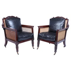 Antique Pair of regency Library Chairs Attributed to Gillows