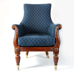 Pair of Regency Lyre Form Rosewood Library Chairs