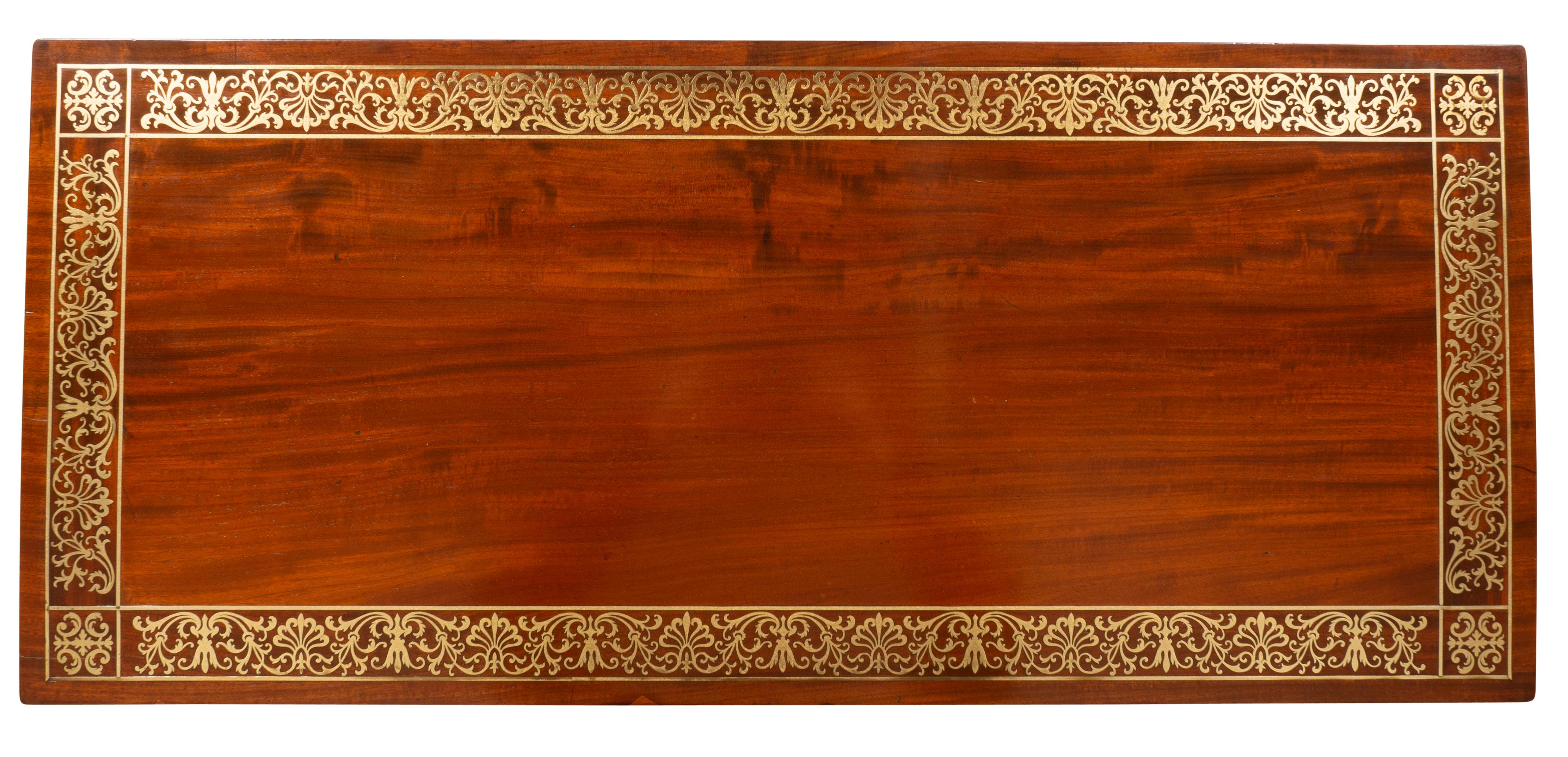 Pair Of Regency Mahogany And Brass Inlaid Credenzas From Westport House, Ireland For Sale 6