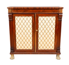 Pair Of Regency Mahogany And Brass Inlaid Credenzas From Westport House, Ireland