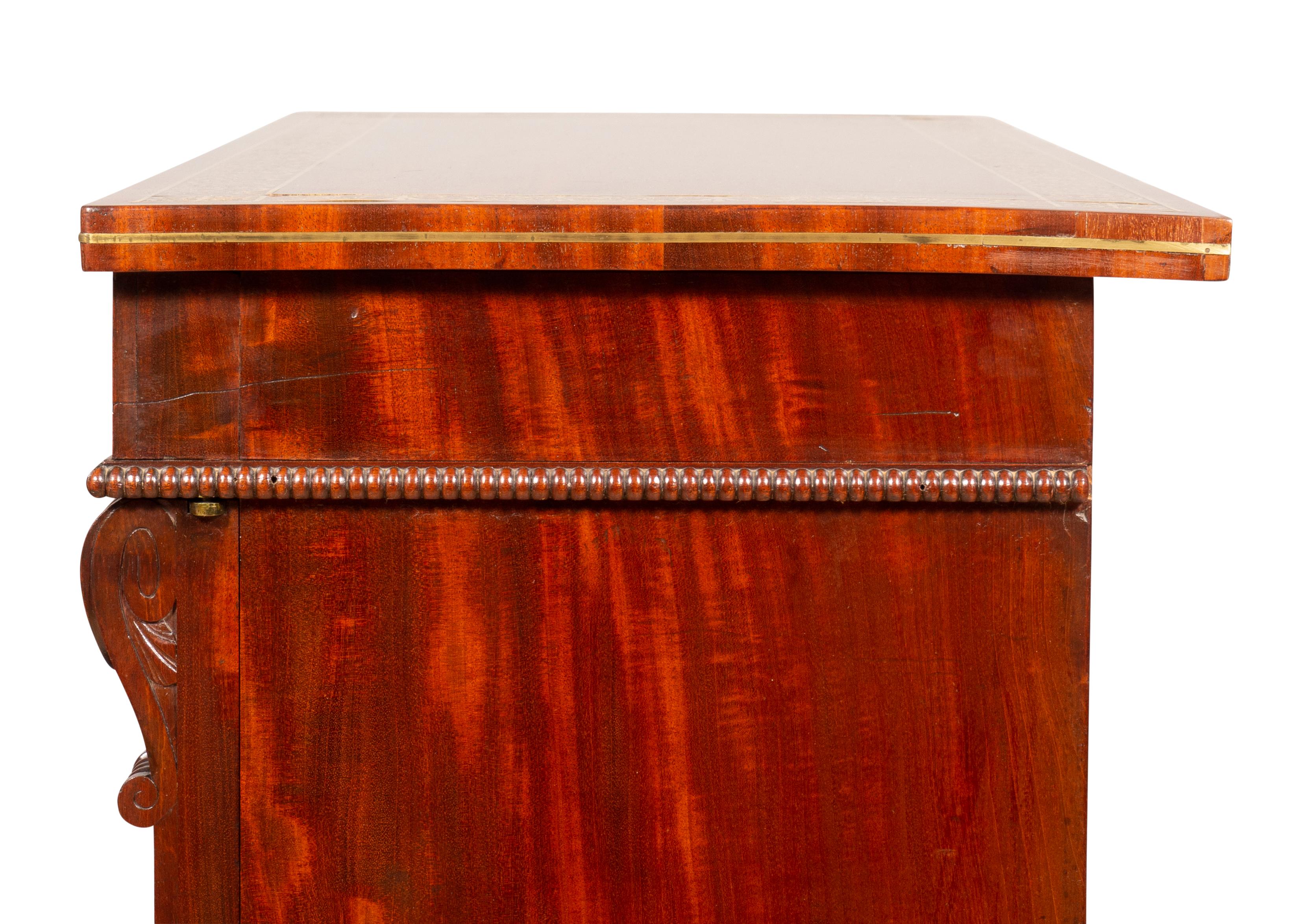 Pair Of Regency Mahogany And Brass Inlaid Credenzas From Westport House, Ireland For Sale 15