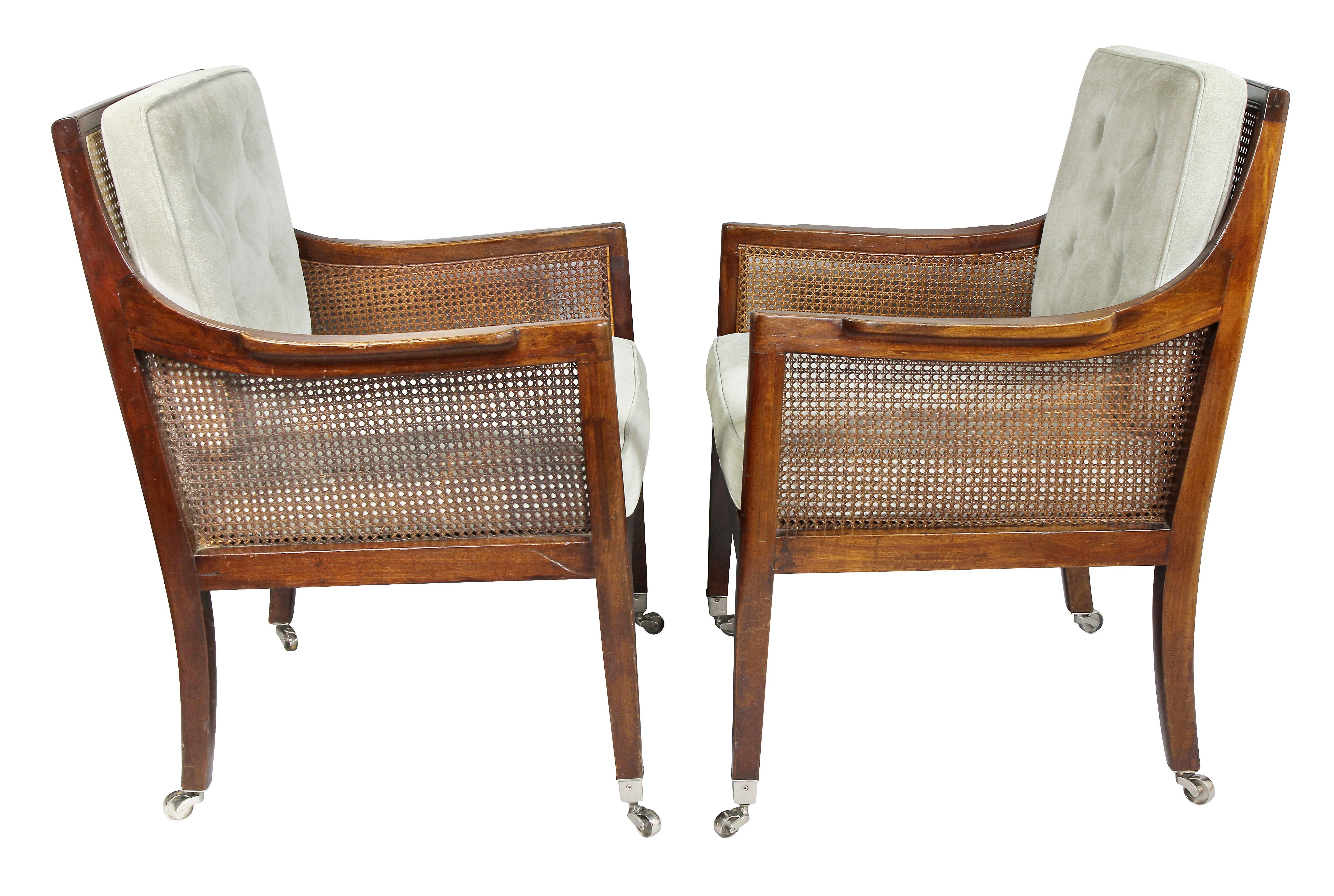 Pair of Regency Mahogany and Caned Armchairs 2