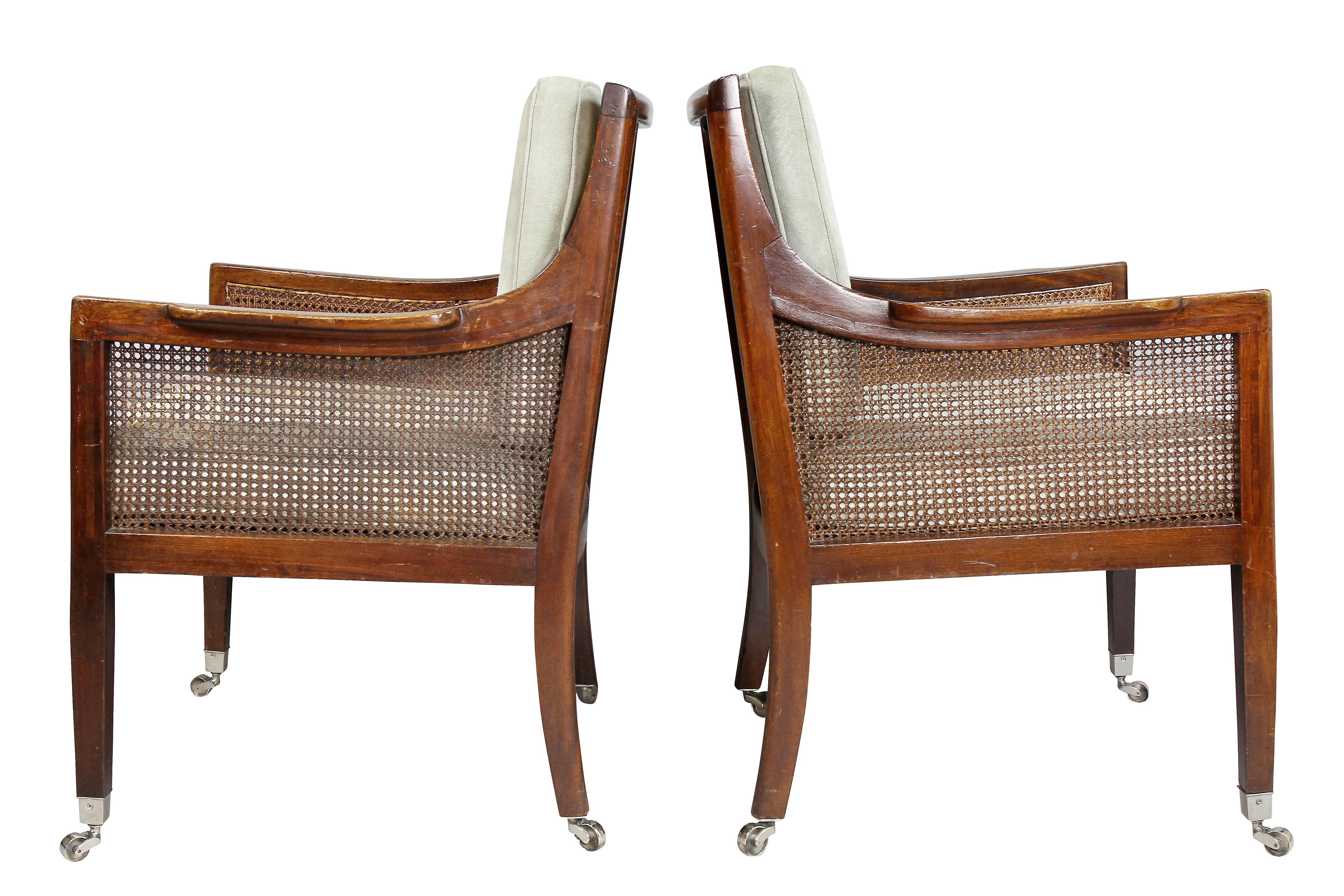 Pair of Regency Mahogany and Caned Armchairs 3